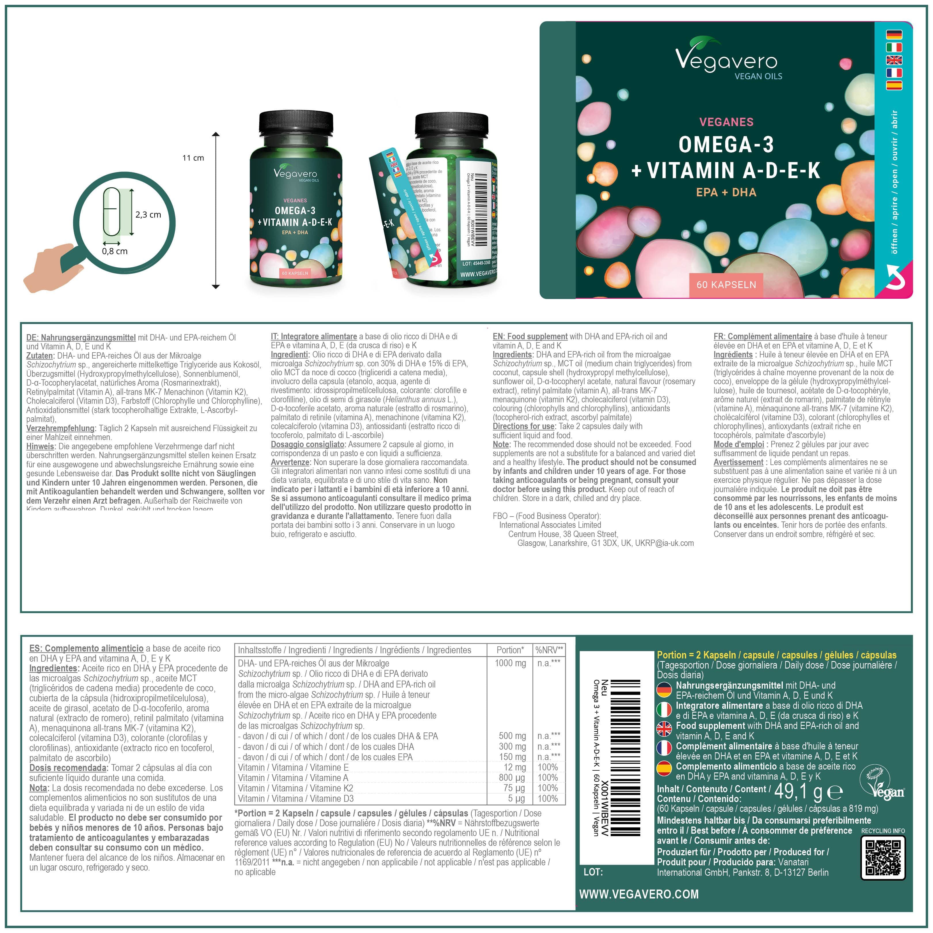 VEGAVERO Omega-3 + ADEK Öl