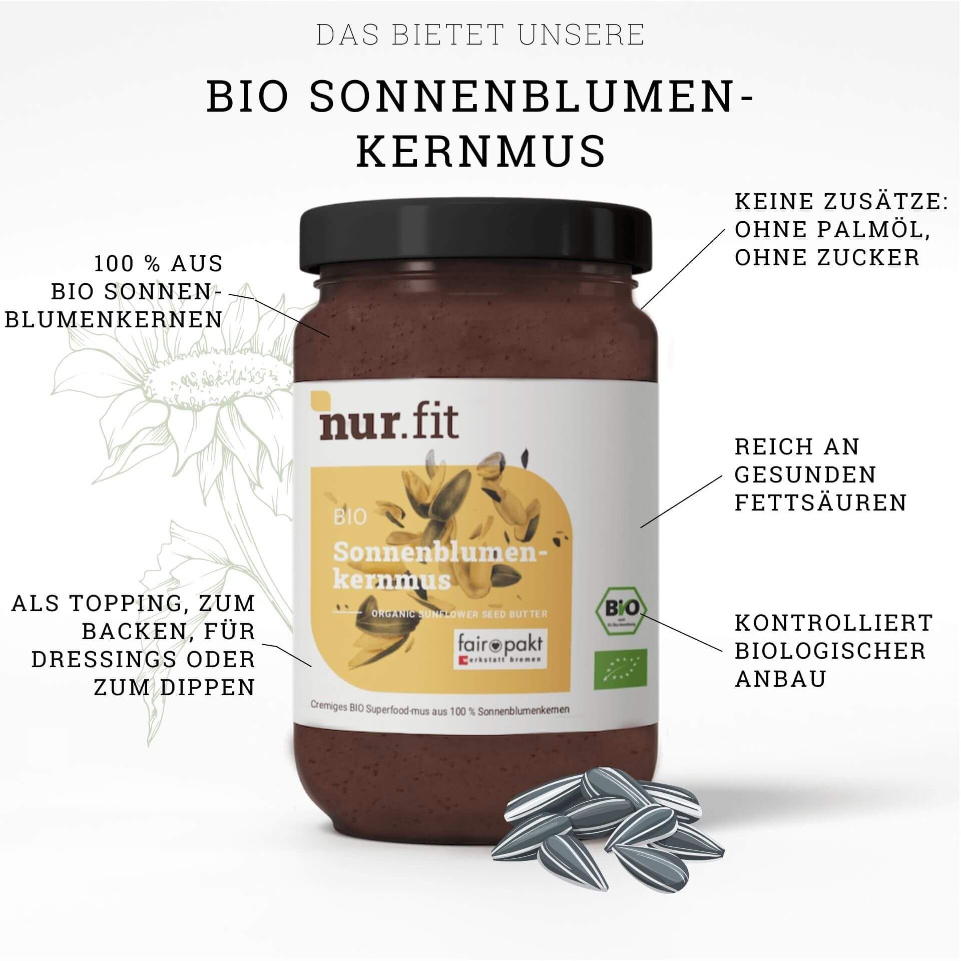 nur.fit BIO Sonnenblumenkernmus