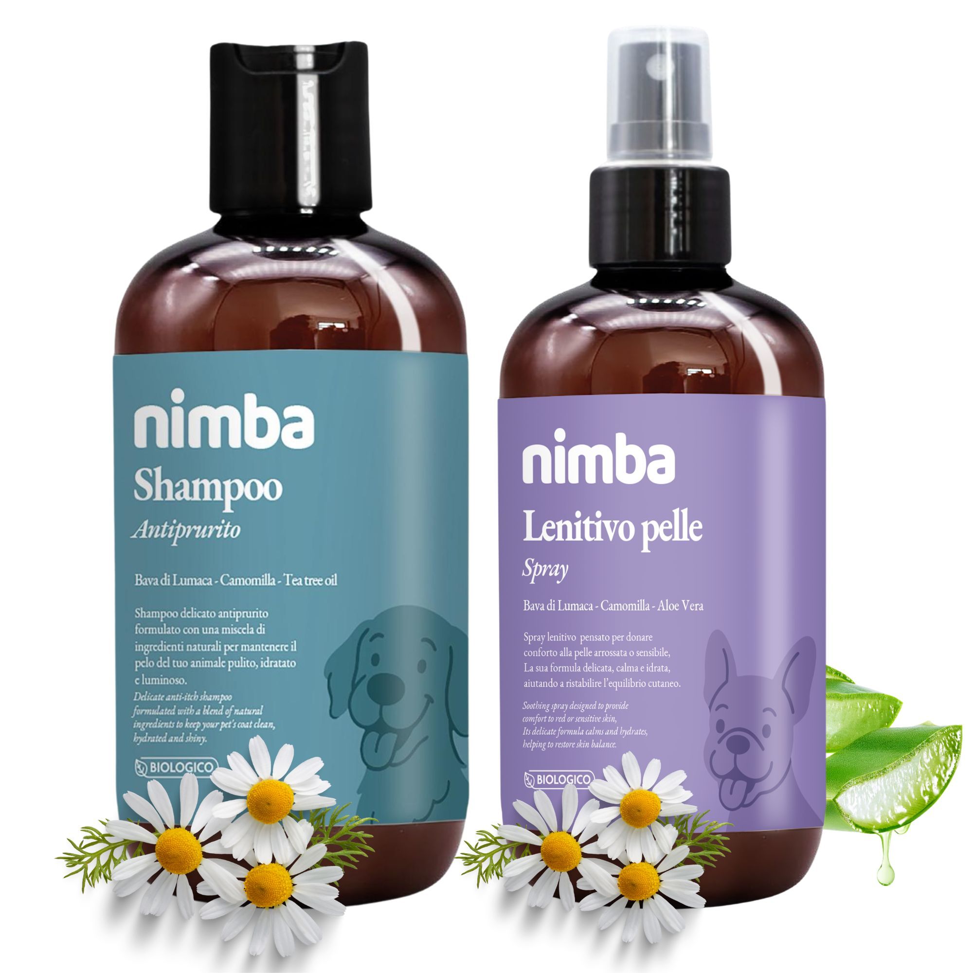 Nimba Kit Sollievo Pelle: Shampoo Antiprurito 250ml + Spray Lenitivo 200ml