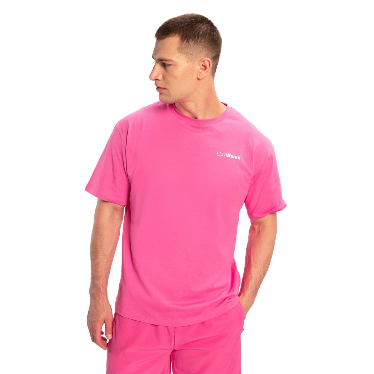 GymBeam T-Shirt Herren Oversized Kurzarm Limitless Dragonfruit