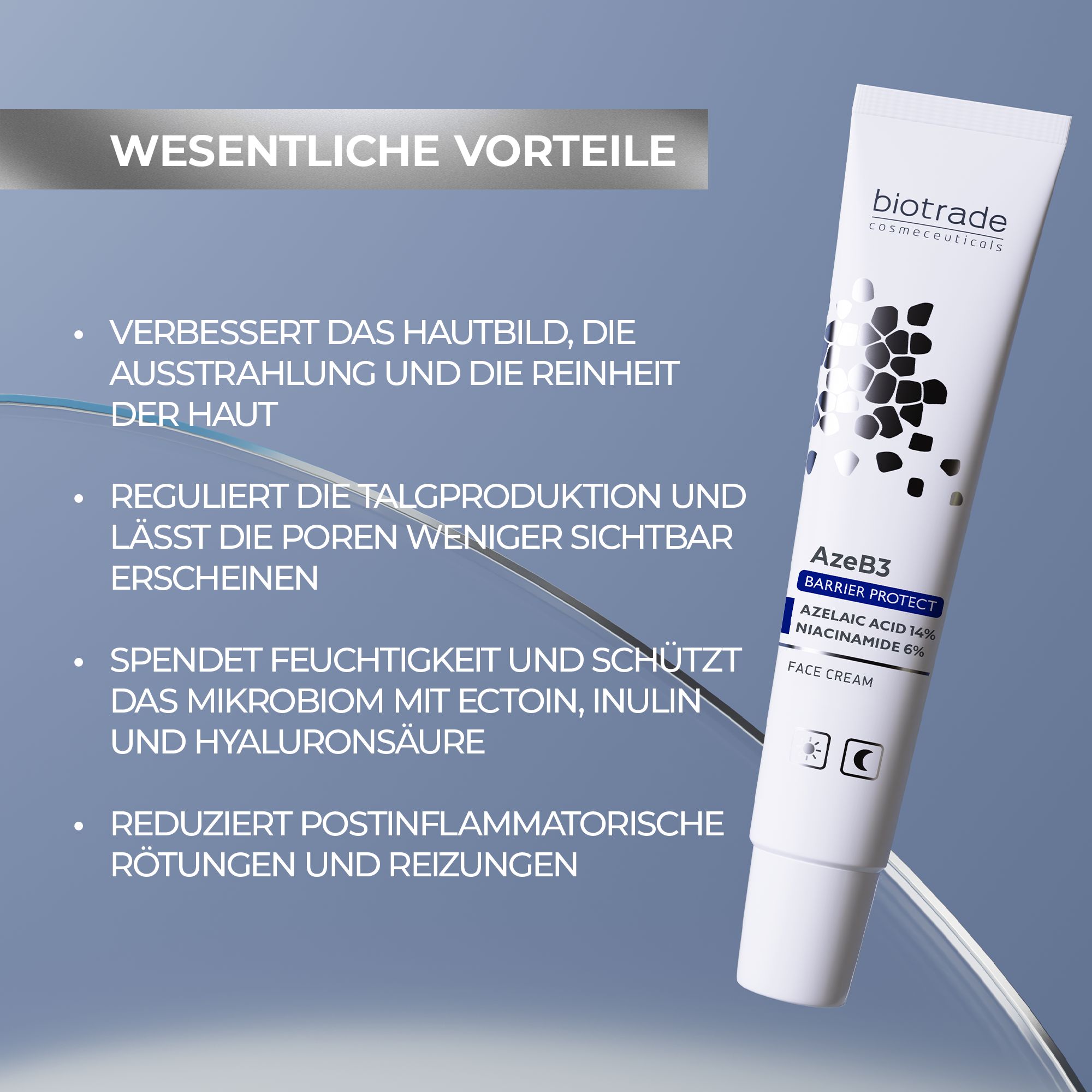 Biotrade AzeB3 Barrier Protect Intensivpflegecreme mit Azelainsäure 14% und Niacinamid 6%