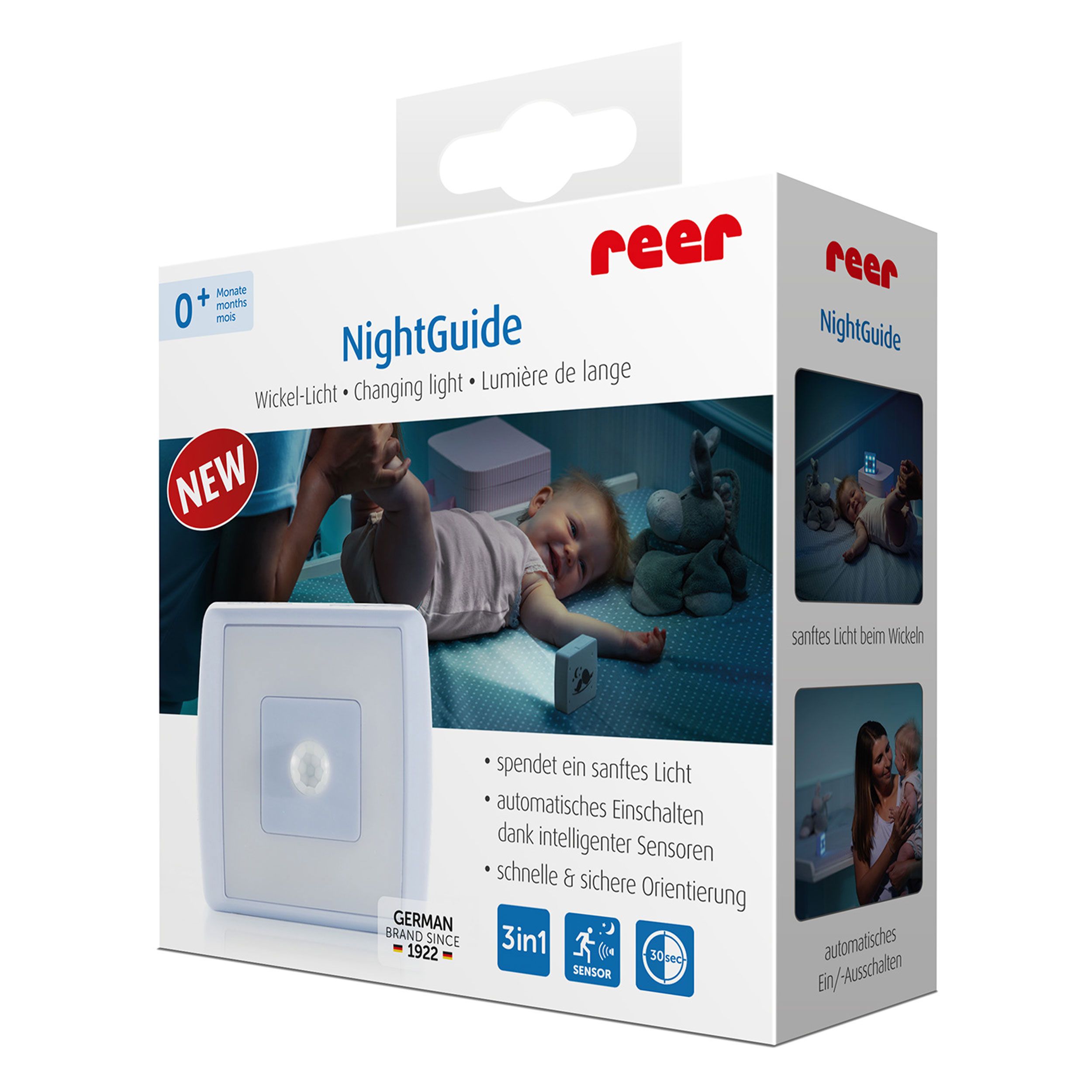 reer NightGuide Wickel-Licht, mit Bewegungssensor, Dämmerungssensor