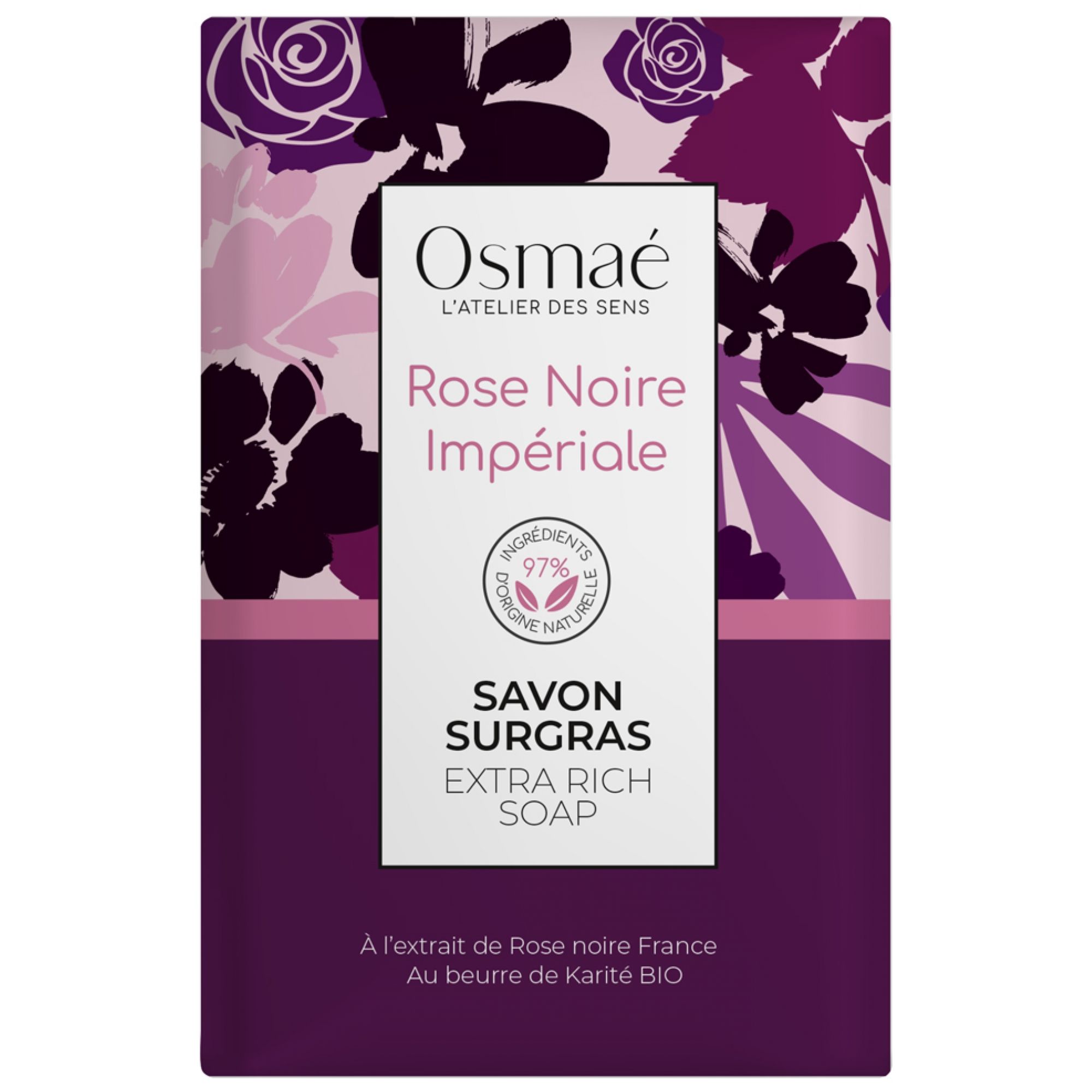 Osmaé Rückfettende Seife Schwarze Rose 10,4x7x2,7 cm