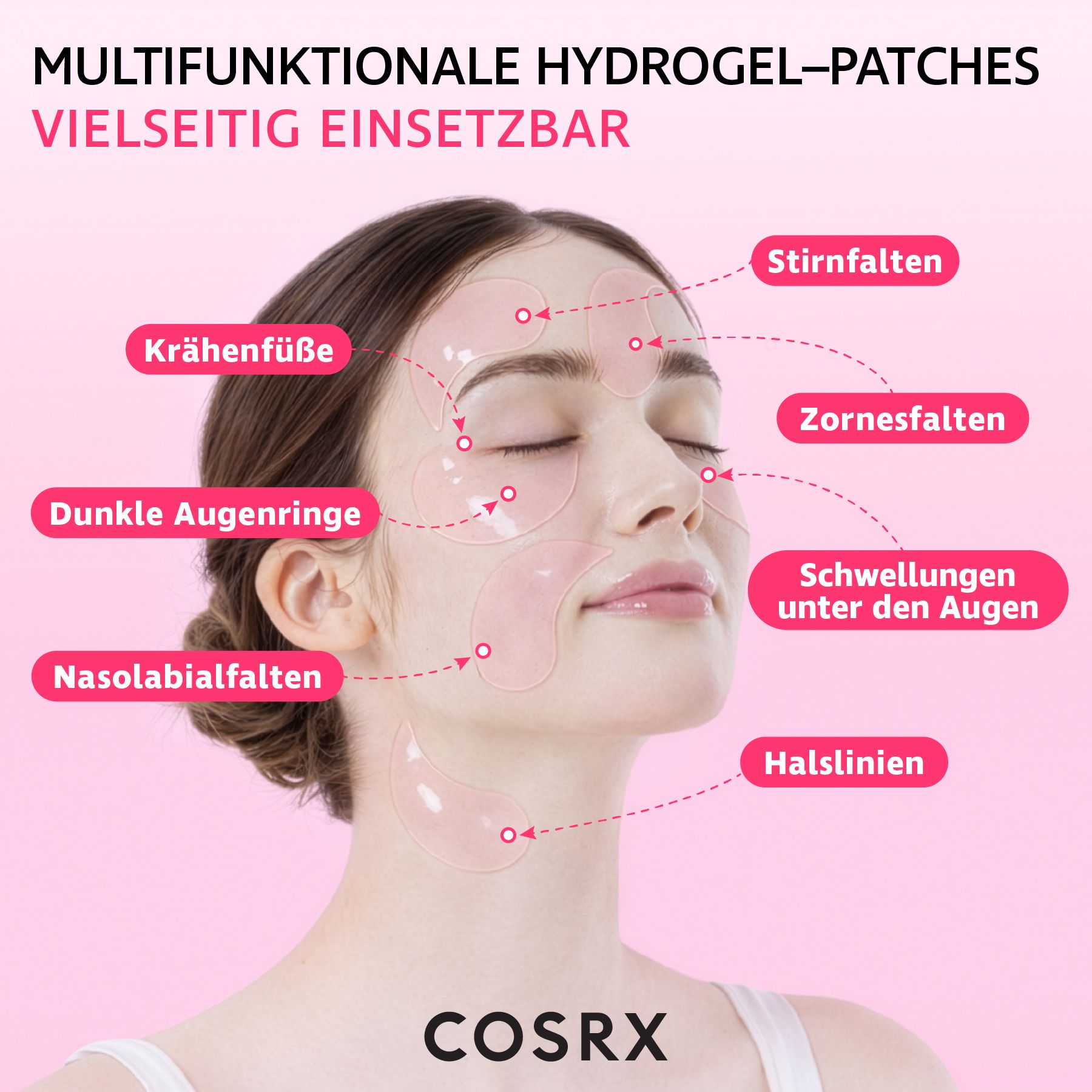 COSRX Augenpads Pink Peptide Anti Aging Kollagen Hydrogel