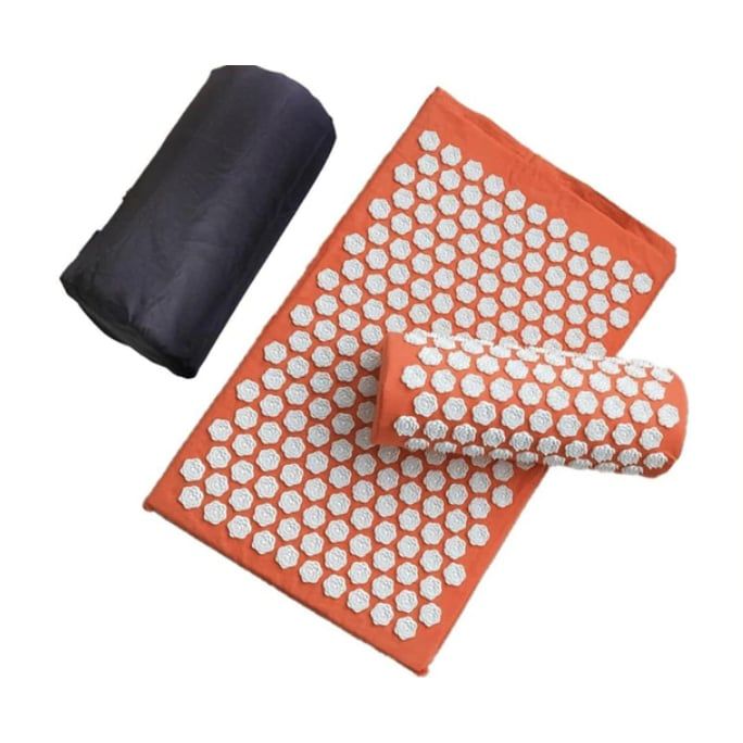 Sport-Knight® Akupressurmatte Lotus, mit Kissen und Tragetasche Orange