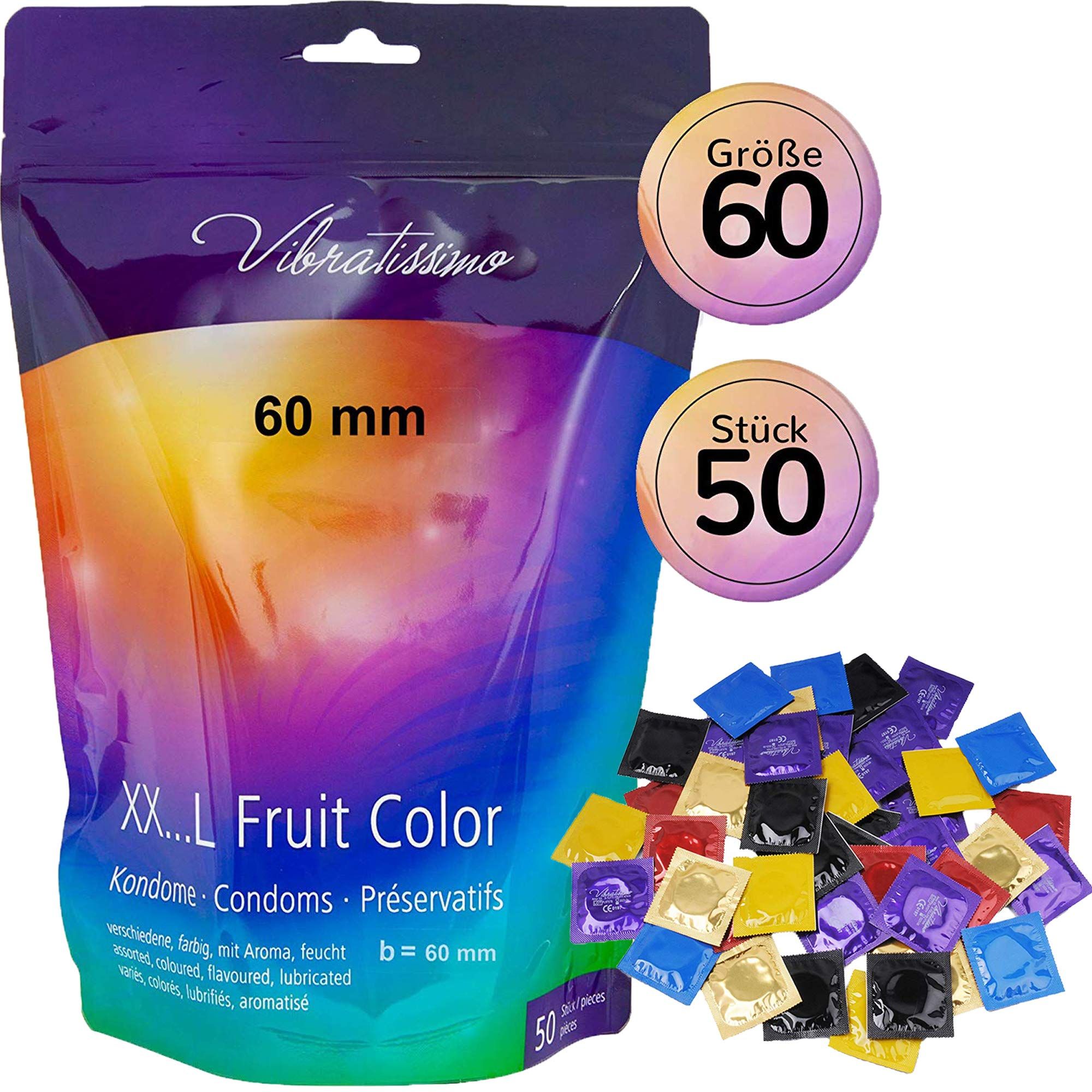 Vibratissimo Kondome Fruit Color 57mm 50 St