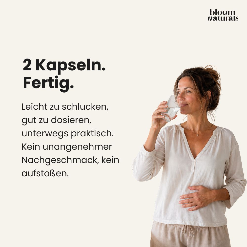 2 Kapseln Omega 3 Fischöl. Leicht zu schlucken, gut zu dosieren, praktisch für unterwegs. Kein Nachgeschmack.