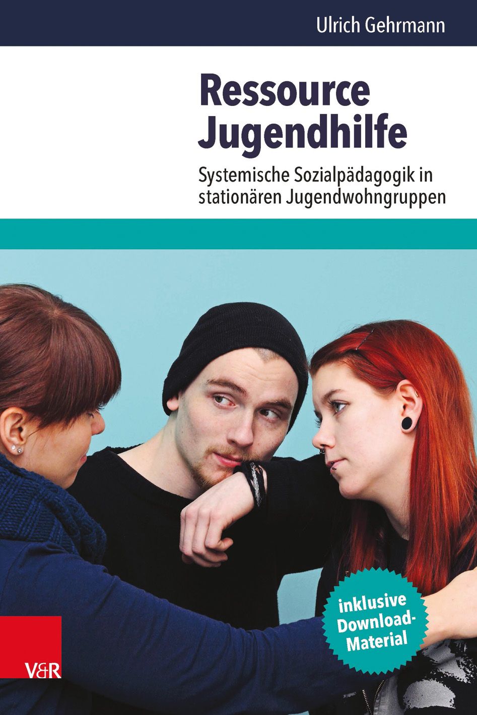 Buchcover mit Titel 'Ressource Jugendhilfe'. Autorenname 'Ulrich Gehrmann'. Abbildung von drei Personen.