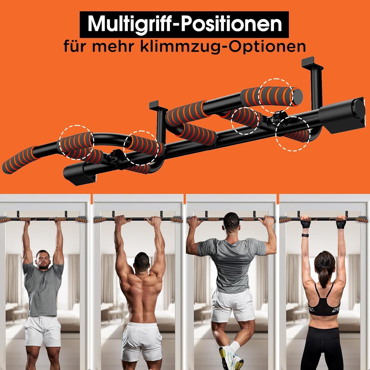 DH FitLife Klimmzugstange Türrahmen ohne Schrauben
