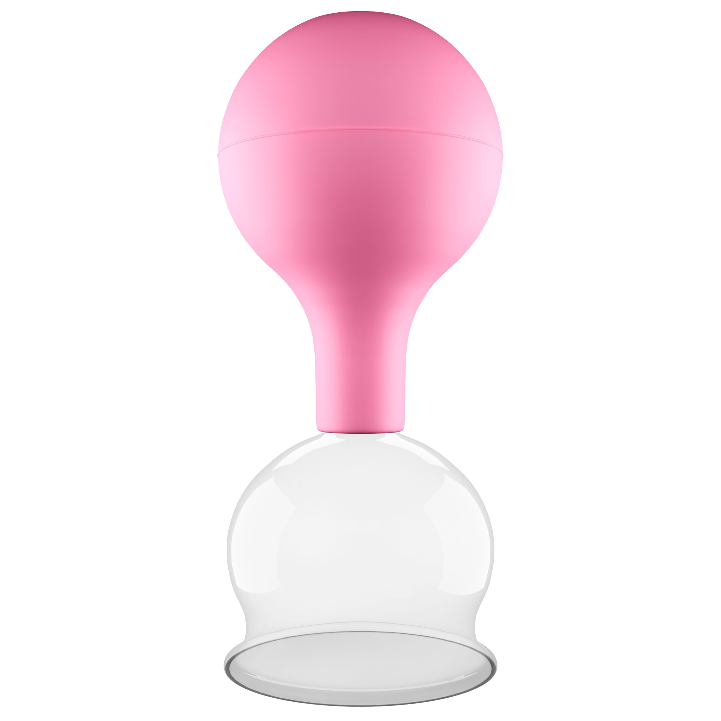 Pulox Schröpfglas aus Echtglas mit Saugball - 52mm in Pink