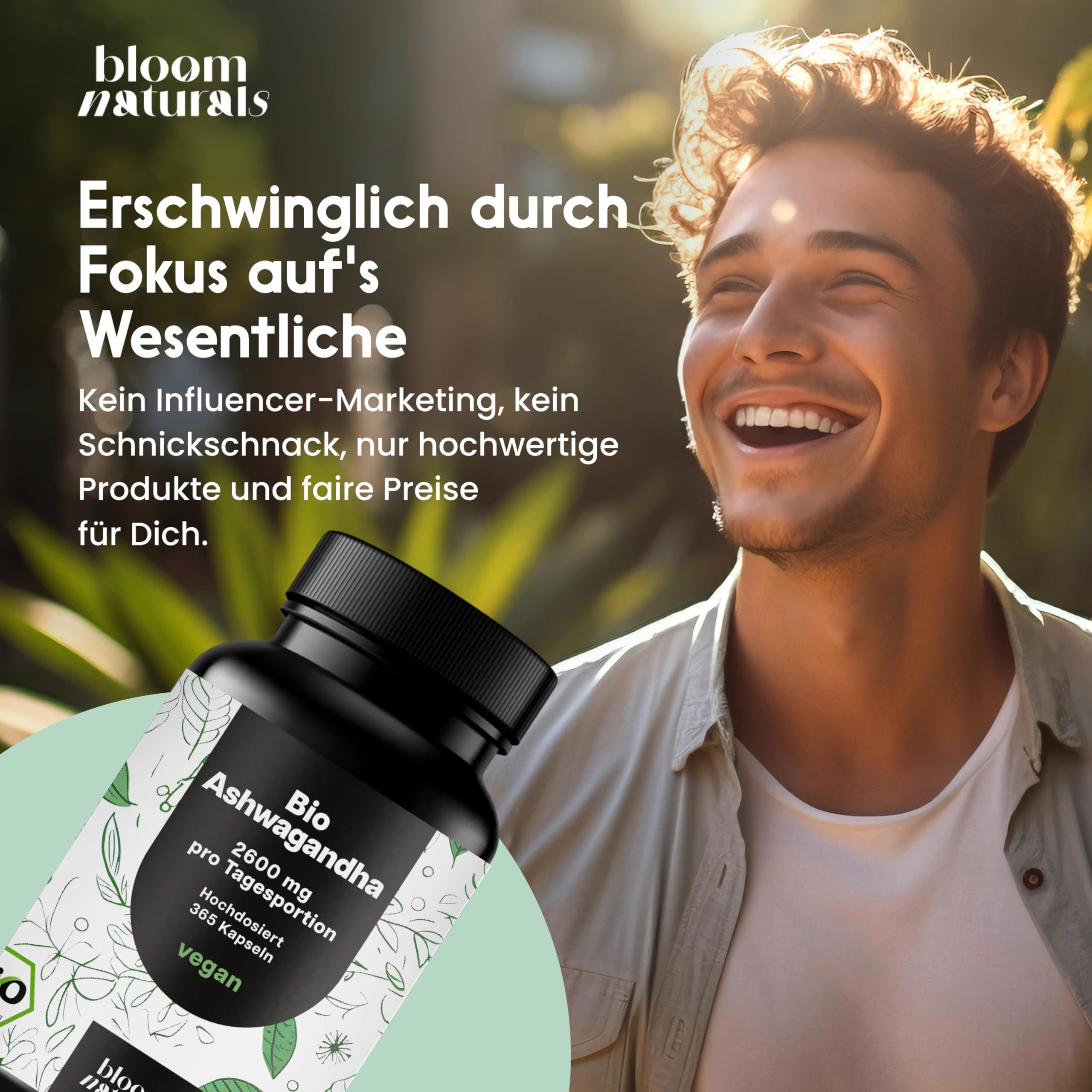 Bloom Naturals Bio Ashwagandha Kapseln