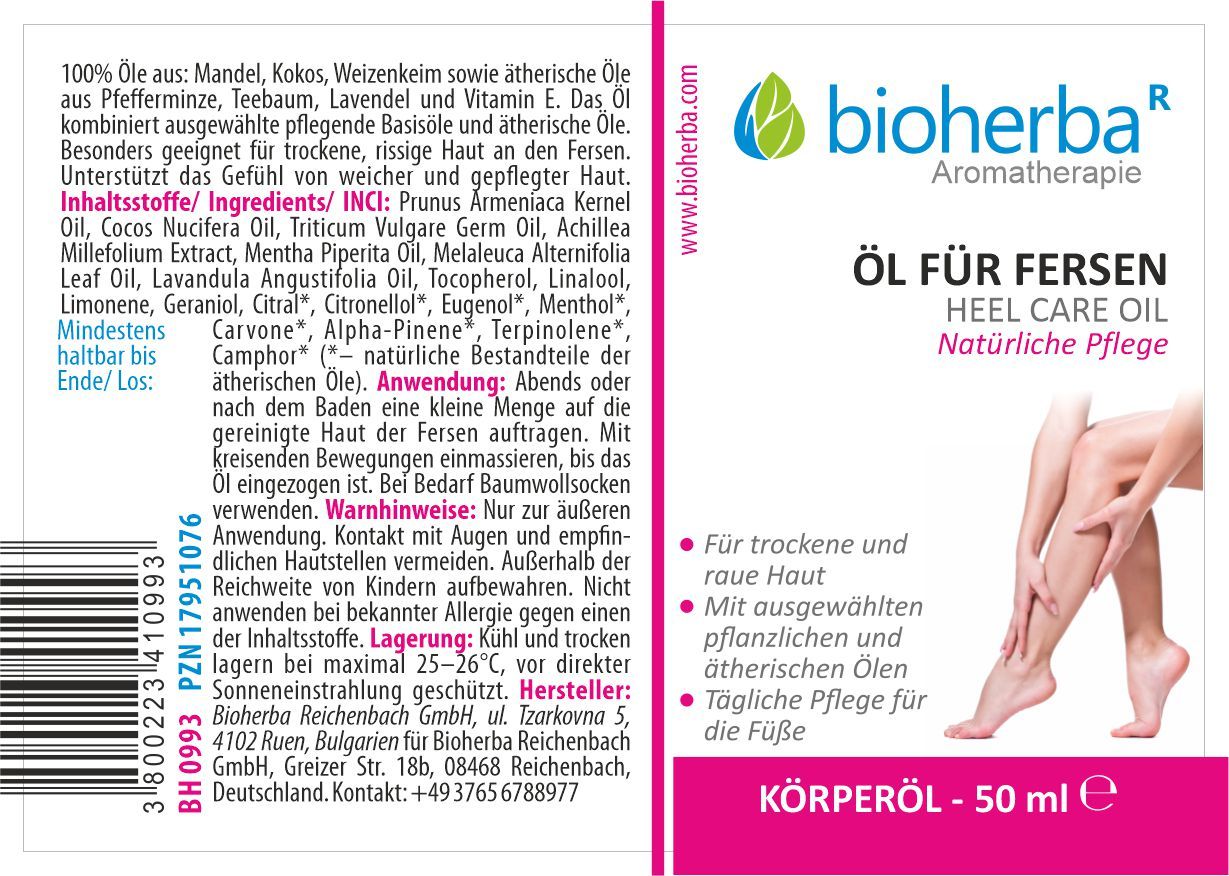 Öl für Fersen Heel Care Oil Natürliche Pflege 50 ml PZN 17951076