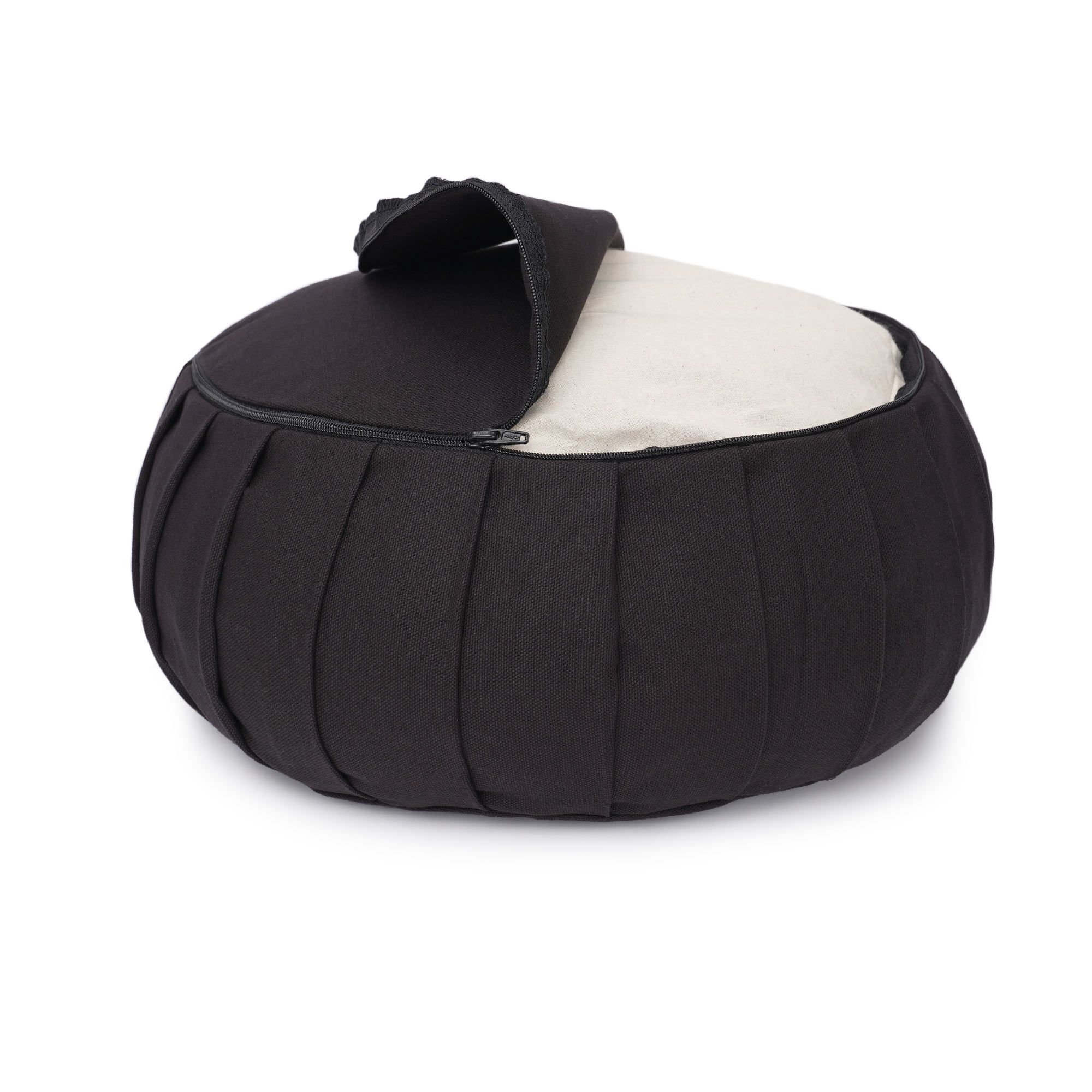yogabox Meditationskissen / Yogakissen Zafu BASIC mit ZIP - schwarz - 31 x 31 x 15,0 cm