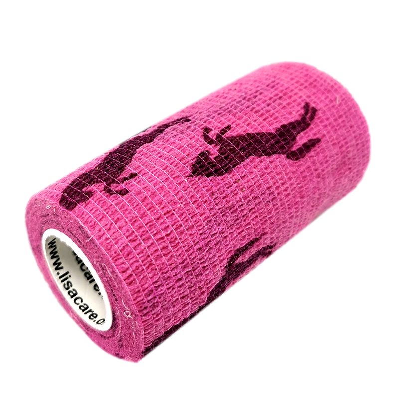 LisaCare kohäsive Bandage - Pferde Rosa - 10cm x 4,5m