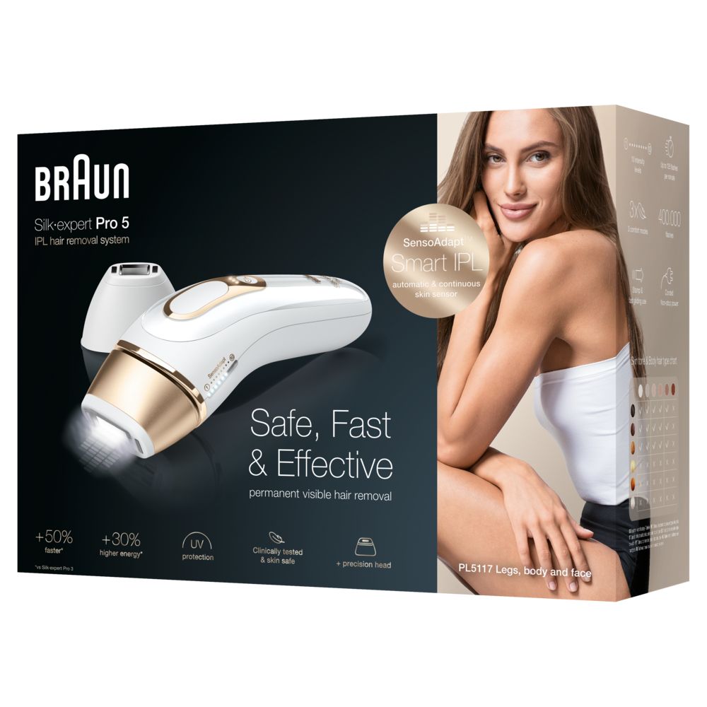 Braun - IPL System "Silk-expert Pro  IPL PL5117" in Weiß und Gold