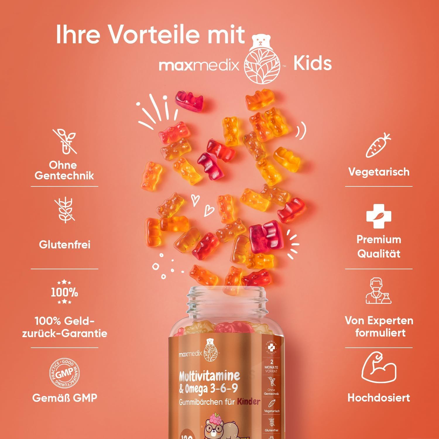 maxmedix Multivitamin Gummibärchen für Kinder