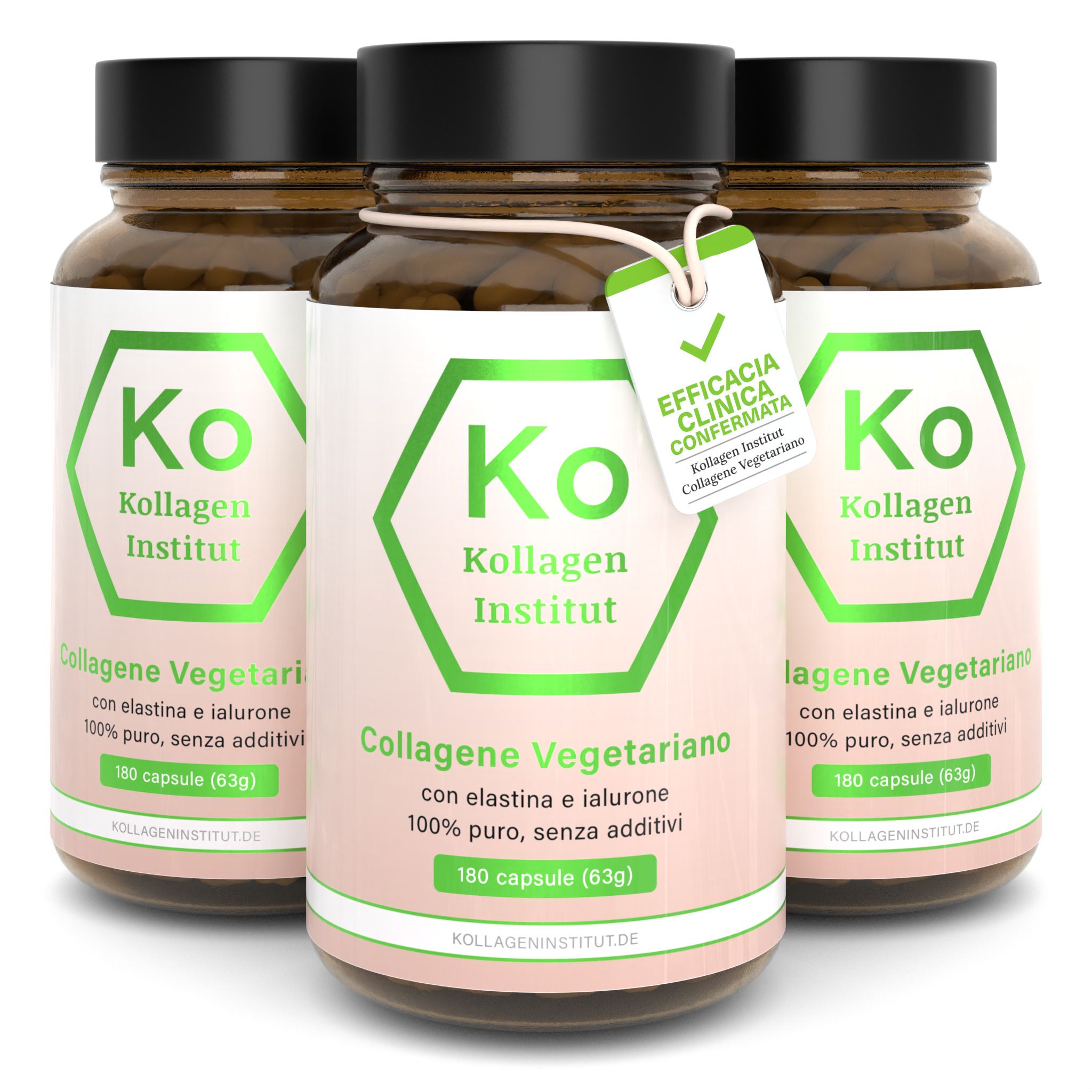 Kollagen Institut capsule di collagene vegetariano con ialurone ed elastina