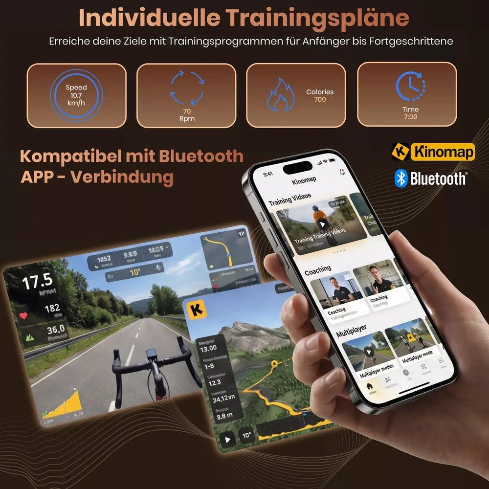 AsVIVA Ergometer Smart Fit H22 mit Kinomap App.