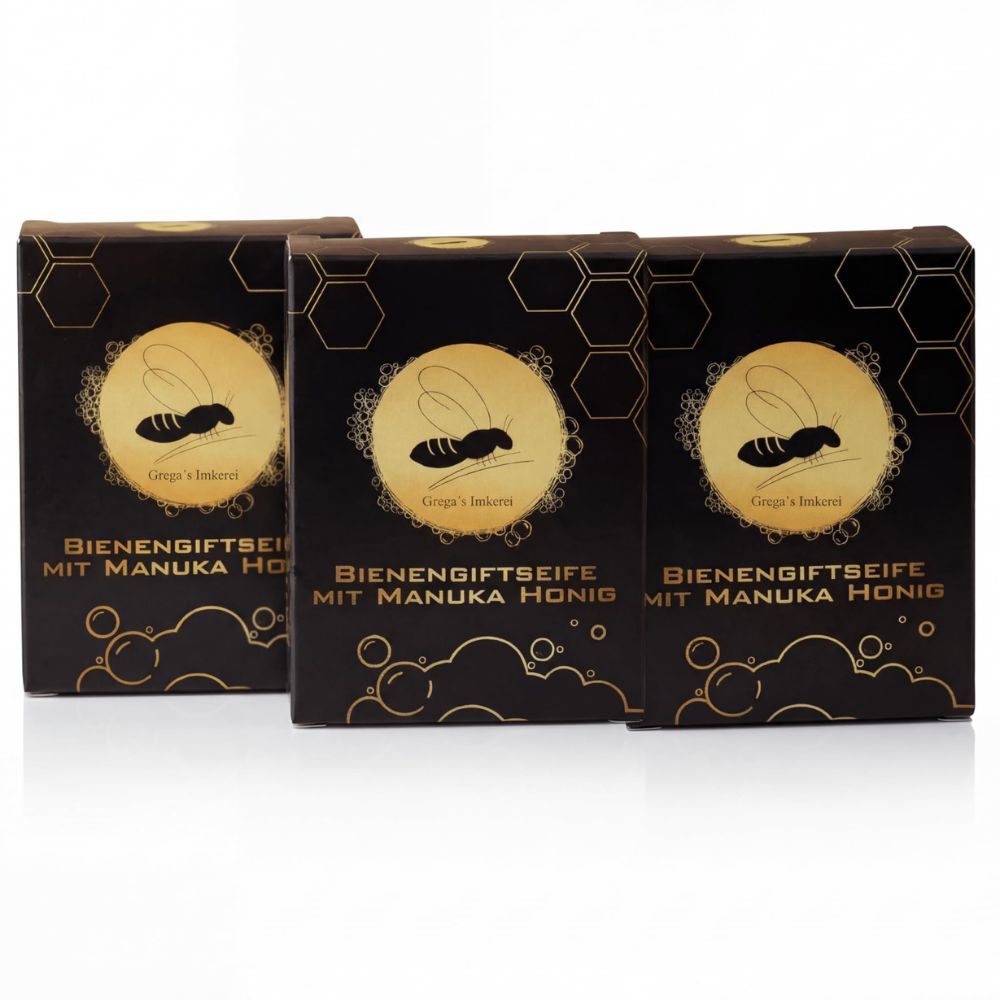 Vorteilsset 3x Bienengift Seife mit & echten Manuka Honig 300 g