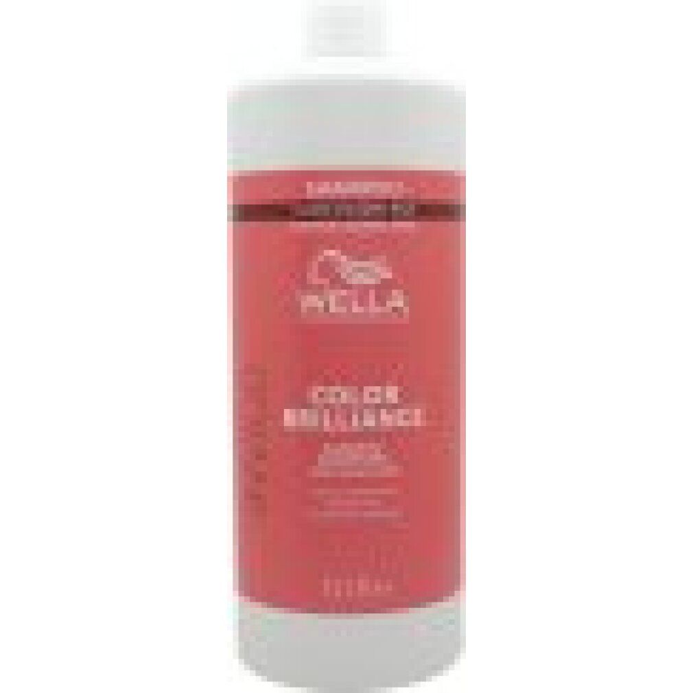Wella Invigo Color Brilliance Shampoo für grobes, coloriertes Haar. Flasche mit rotem Etikett.
