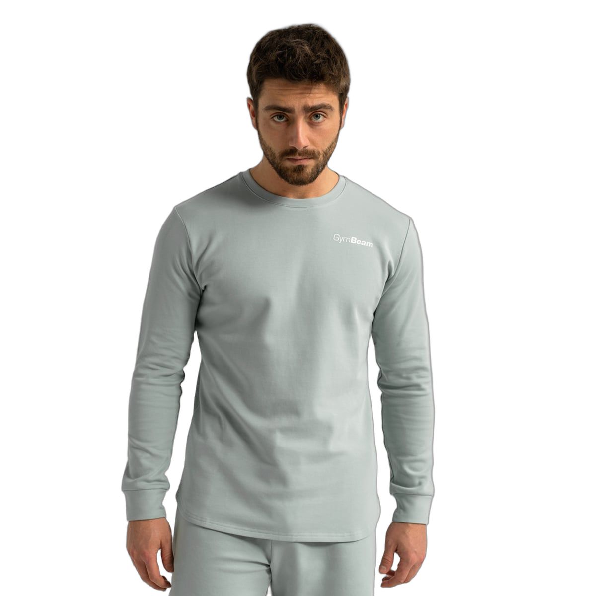 GymBeam Sweatshirt Herren slim ohne Kapuze in Eucalypt