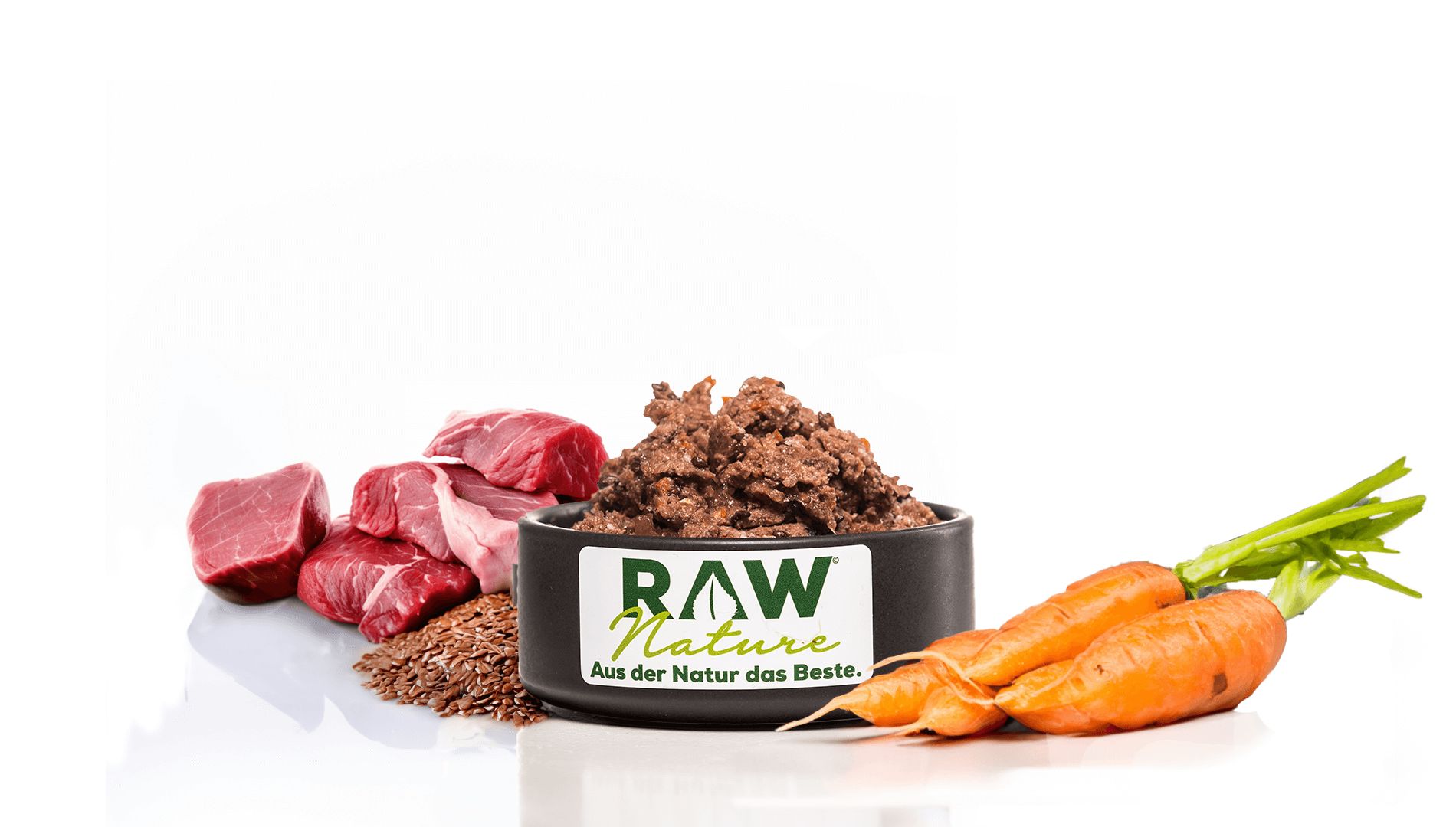 RAW Nature Nassfutter Pferd mit Leinsamen & Möhren – auch für sensible Hunde
