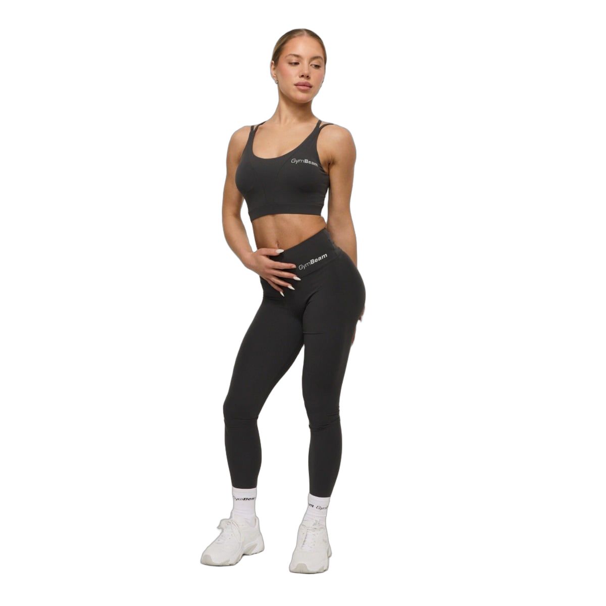 GymBeam Sport-BH Damen mit gekreuzten Trägern BEAT Charcoal