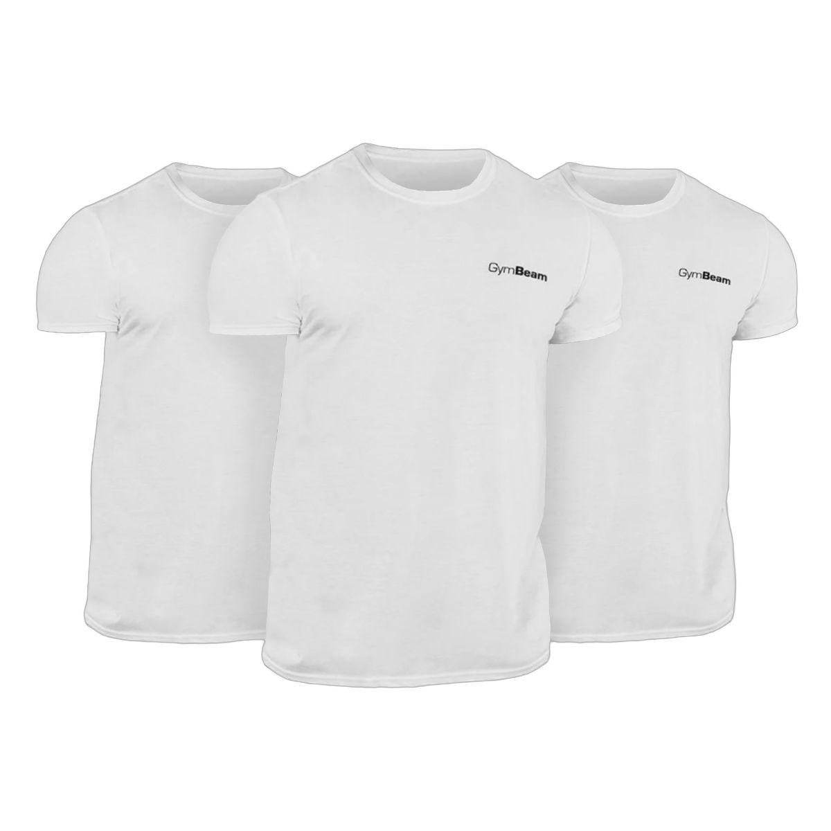 GymBeam T-Shirt Herren Regular Kurzarm 3er-Pack in Weiß 1 St