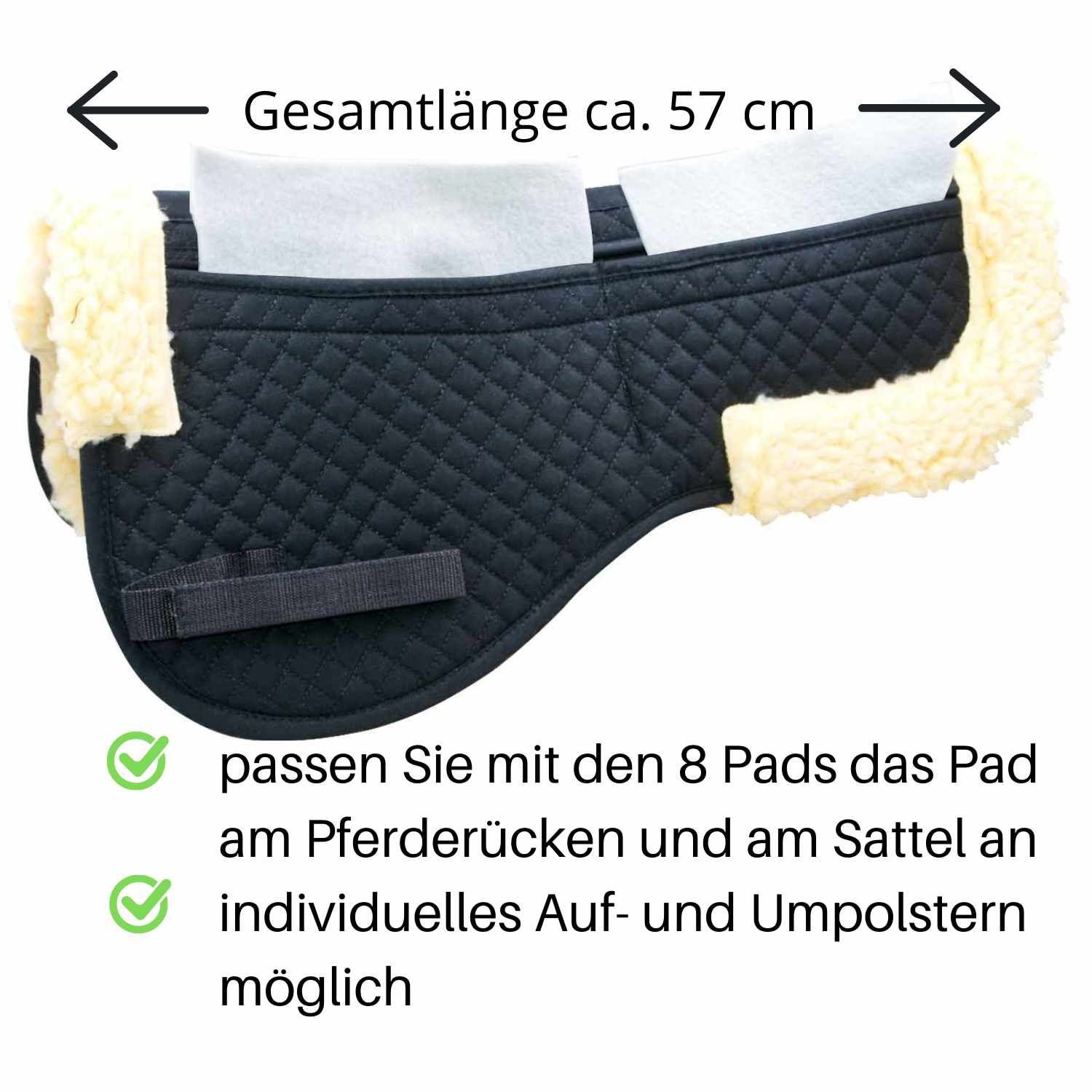 Amka Korrektur Sattelpad mit 4 Taschen und Filzeinlagen Kunstfellrand 1 St