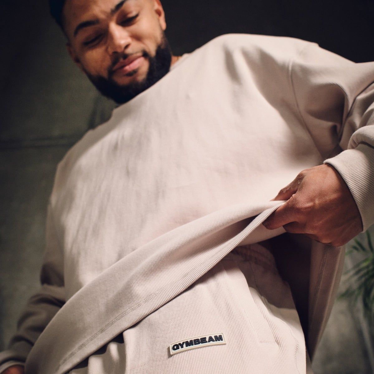 GymBeam Herren Jogginghose Oversized mit Kordelzug in Grau