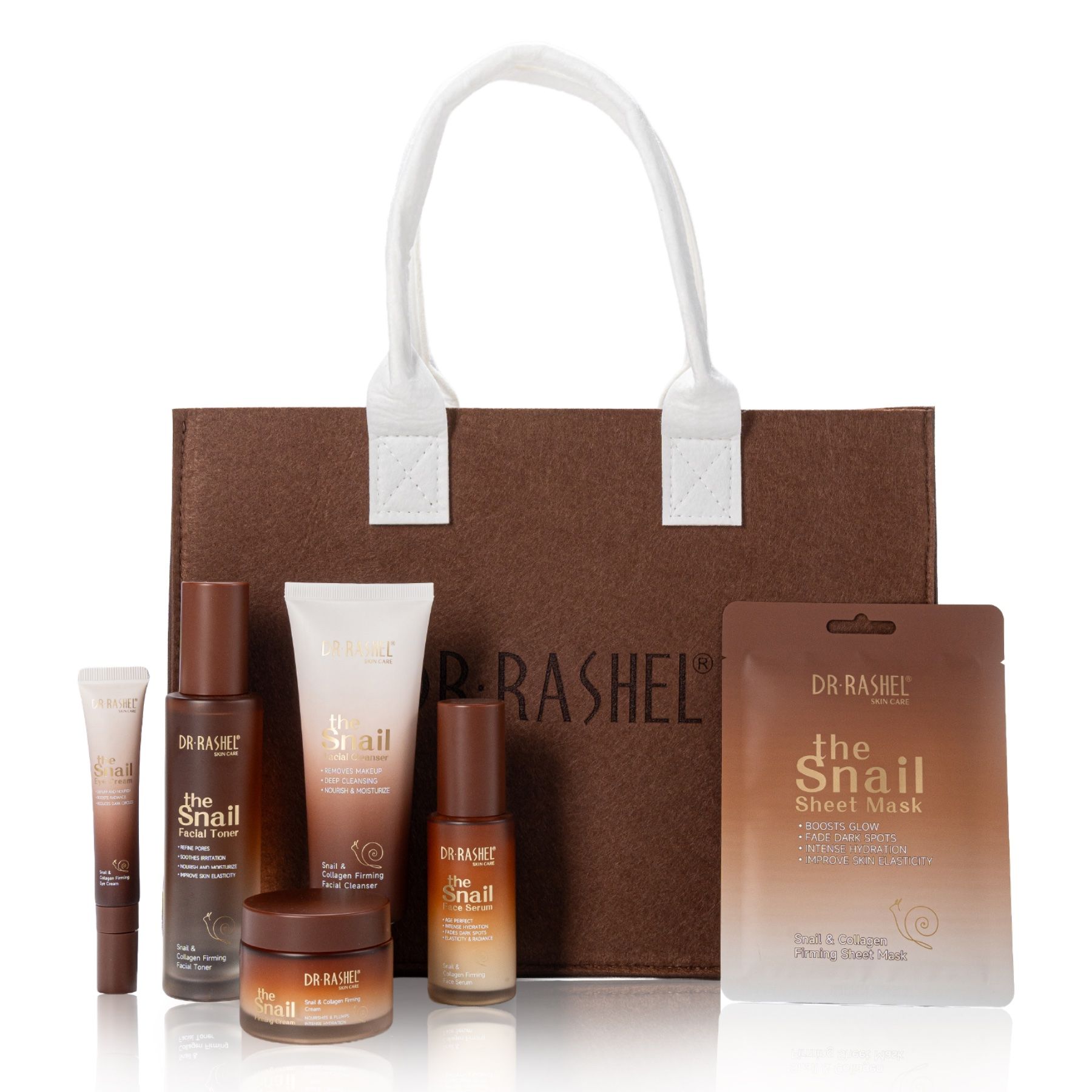 DR RASHEL Gesichtspflege-Set Kollagen Snail Mucin Geschenkbox Serum Cream Cleanser Toner