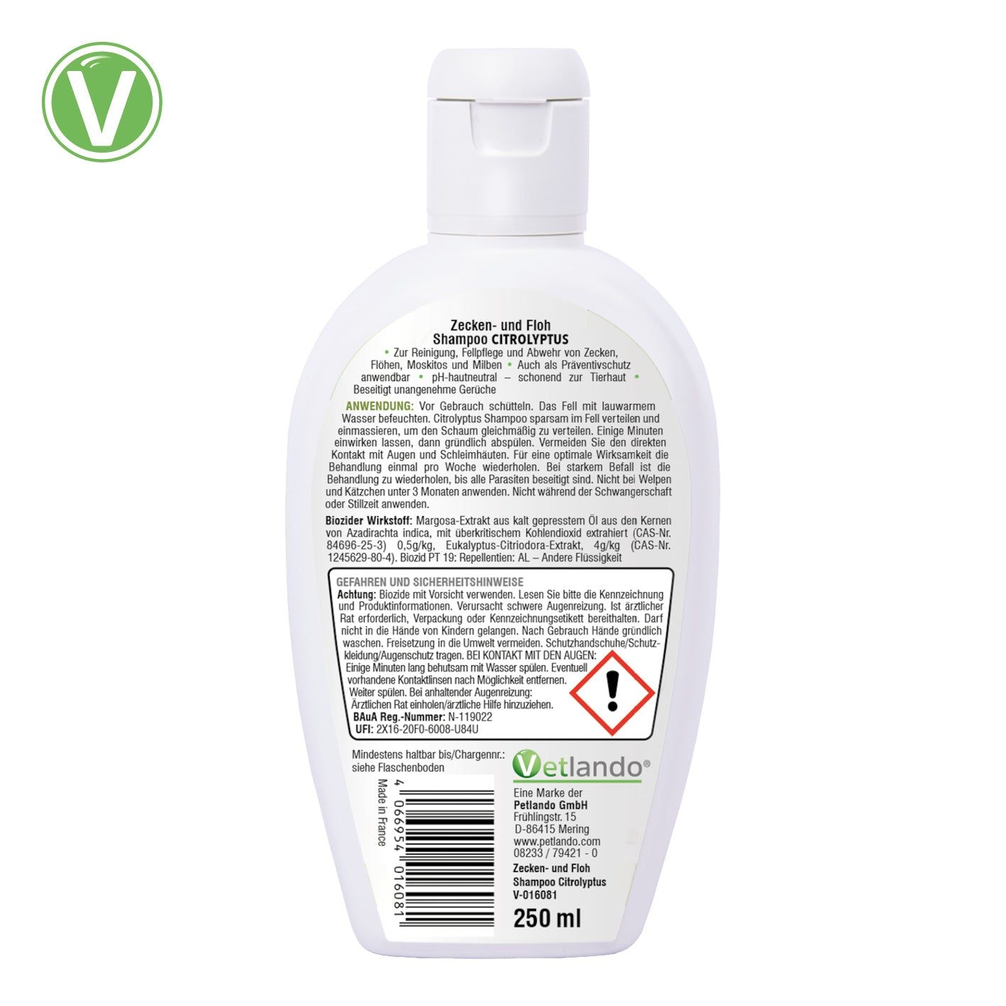 Vetlando Citrolyptus Zecken- & Floh Shampoo