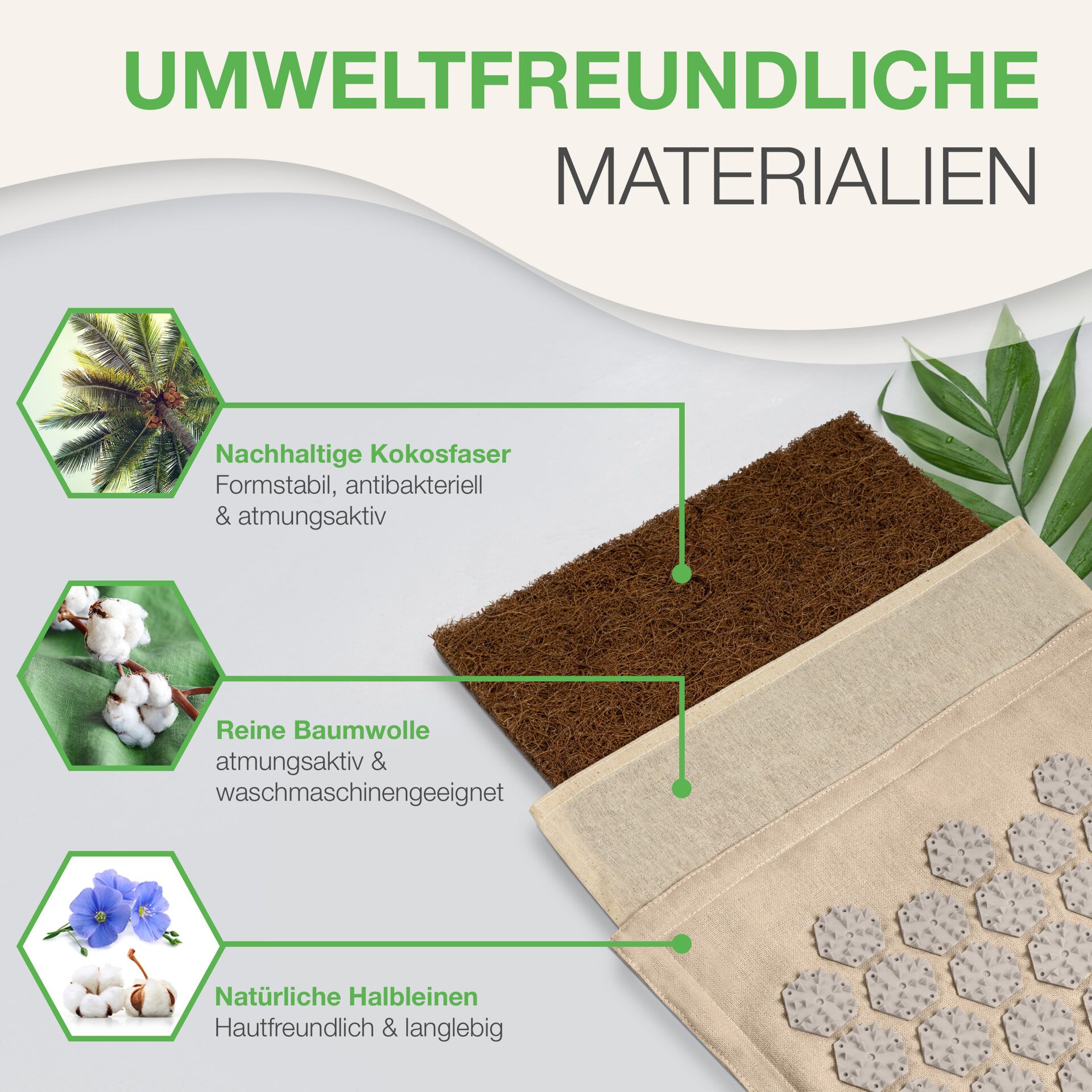 BACKLAxx® Akupressurmatte für Füße mit Befestigungsband