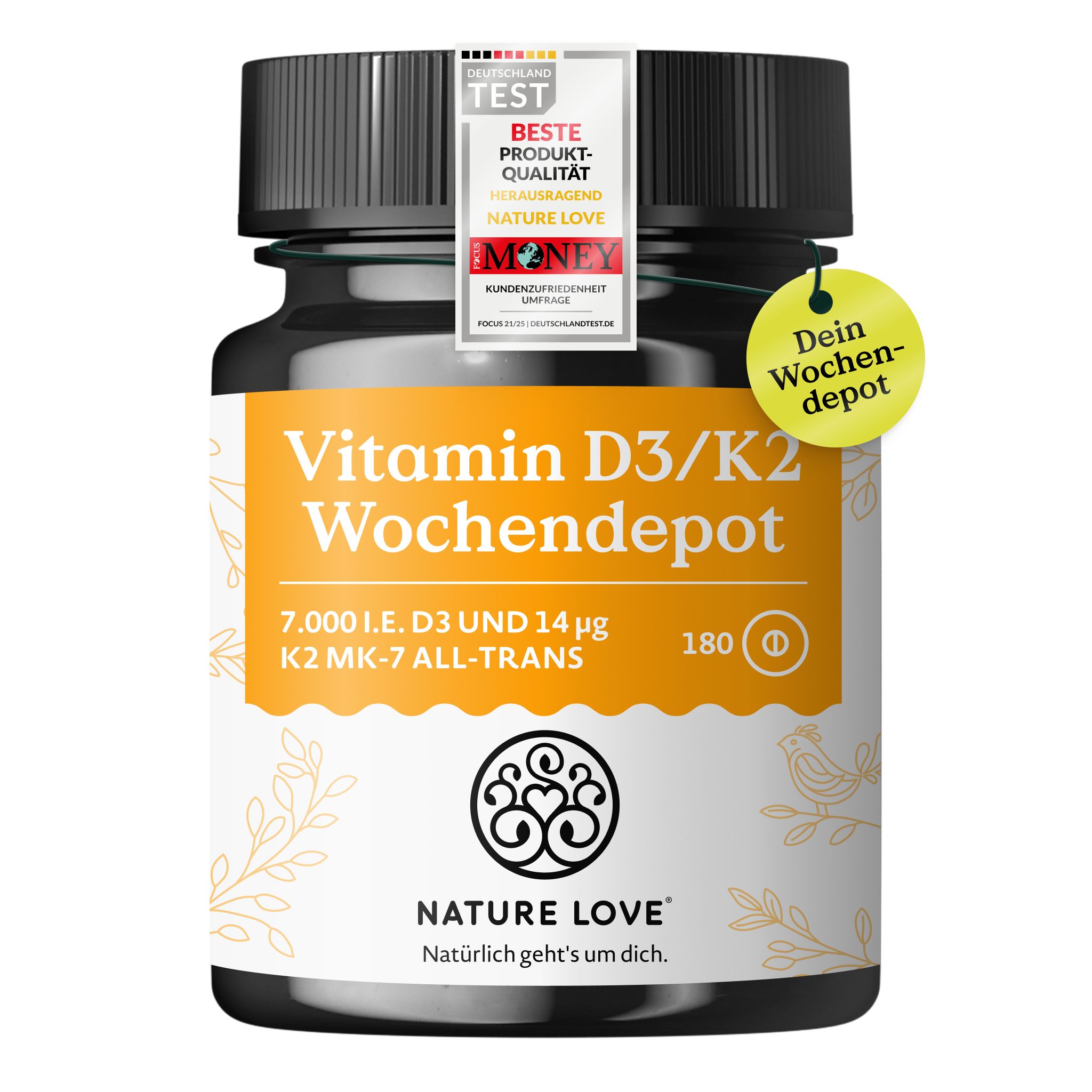NATURE LOVE® Vitamina D3 e K2