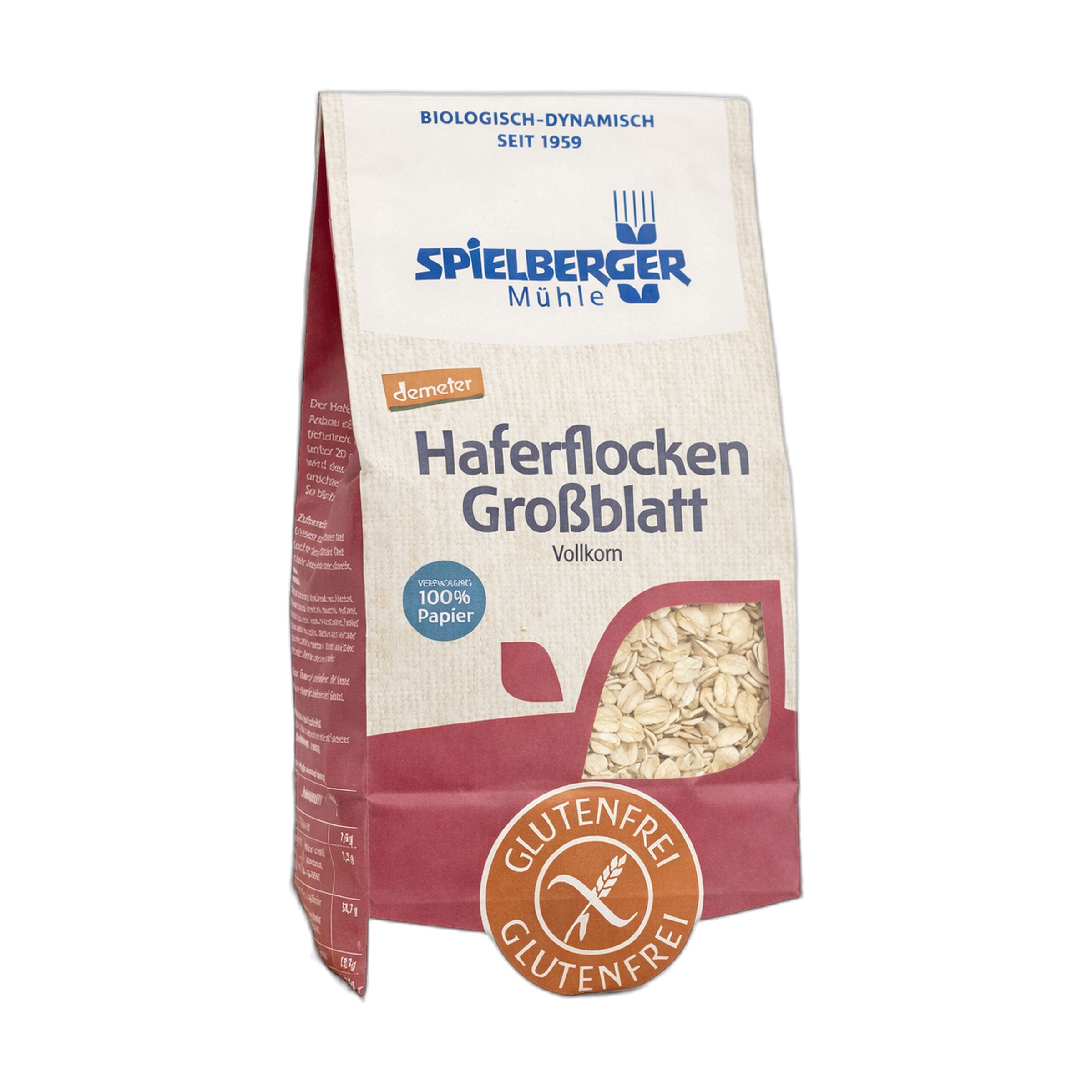 Spielberger Bio Glutenfreie Haferflocken Großblatt demeter 475 g