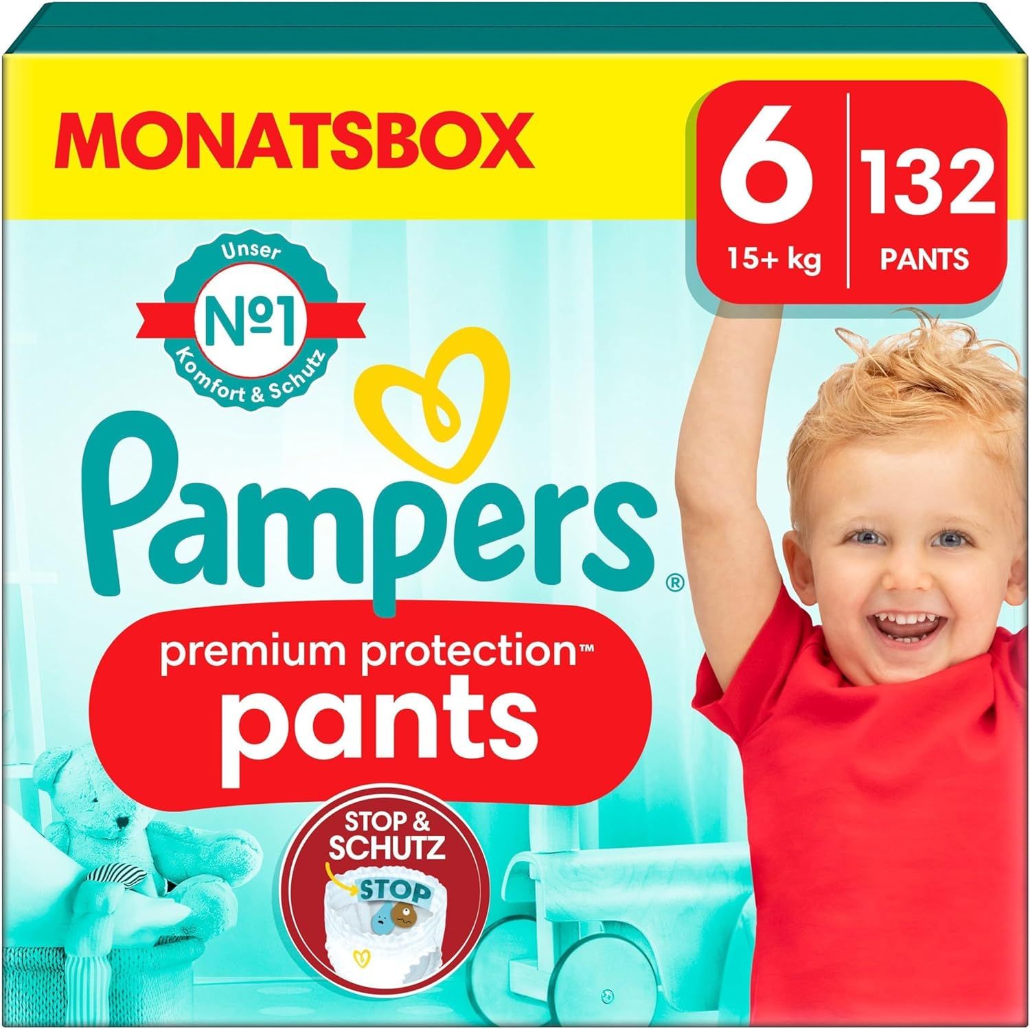 Pampers Baby Windeln Pants Größe 6 (15kg+) Premium Protection