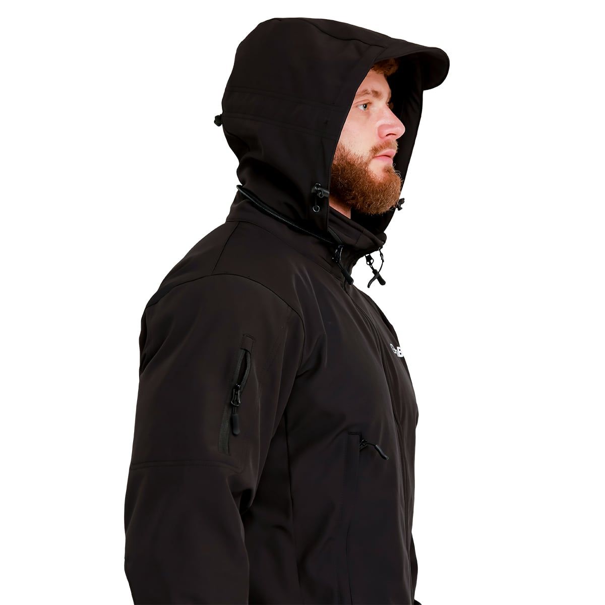GymBeam Softshell-Jacke Herren Regular mit Kapuze Schwarz