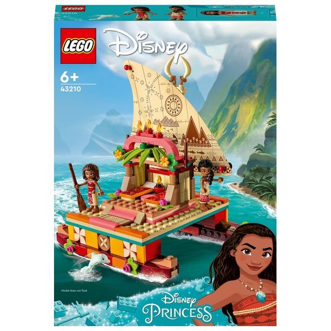 LEGO Disney Princess 43210 La Barca a Vela di Vaiana con Mini Bamboline e Delfino, Giocattolo Creat
