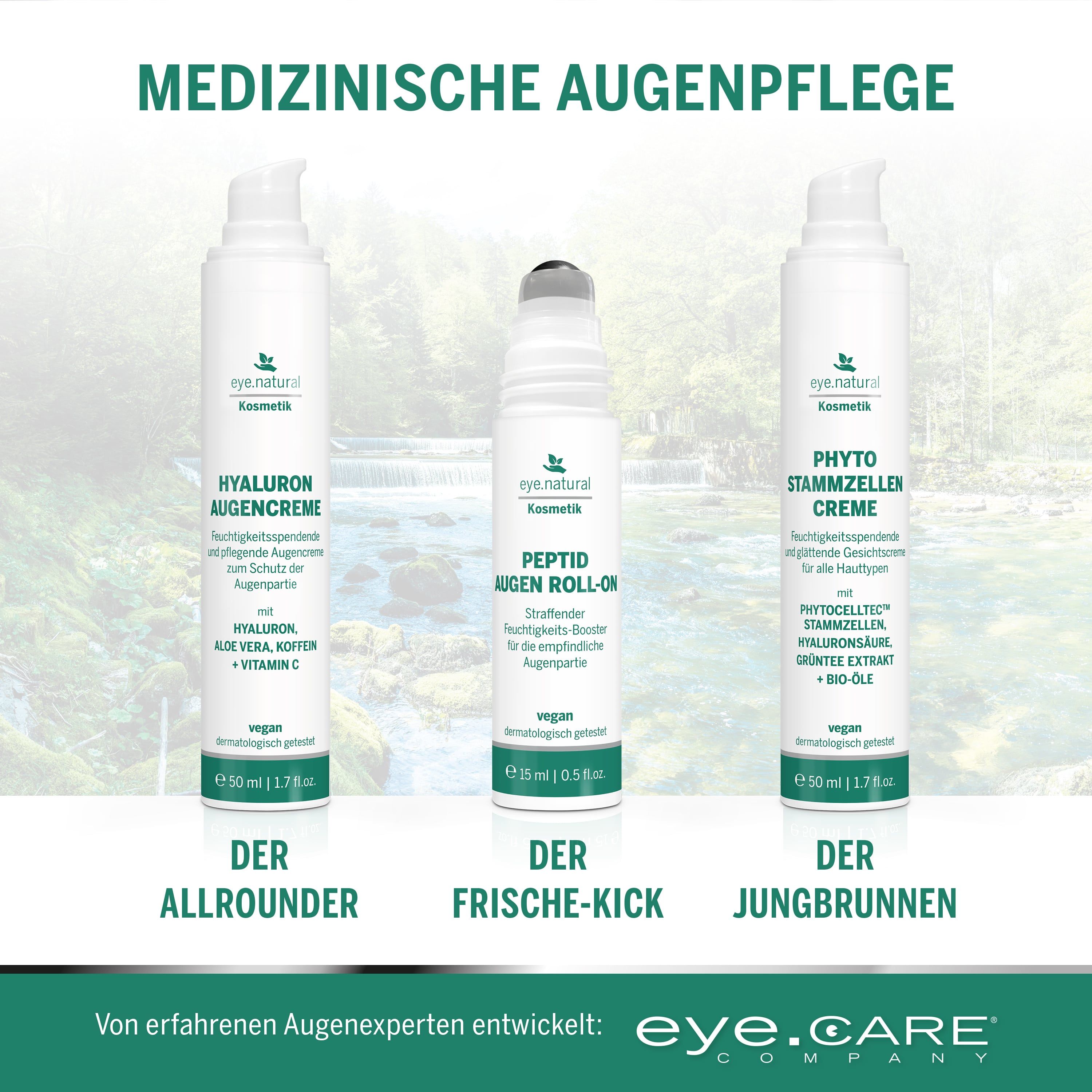eye.natural // Peptid Augen Roll-On gegen Falten, Augenringe und Tränensäcke