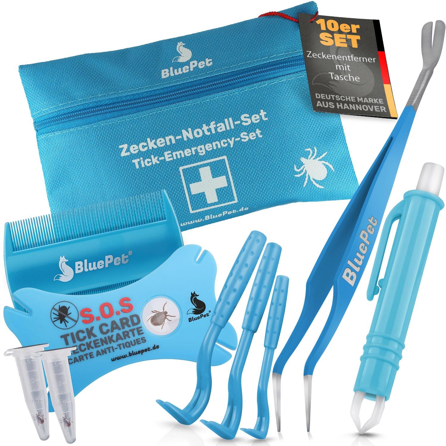 BluePet Zeckenentferner Set