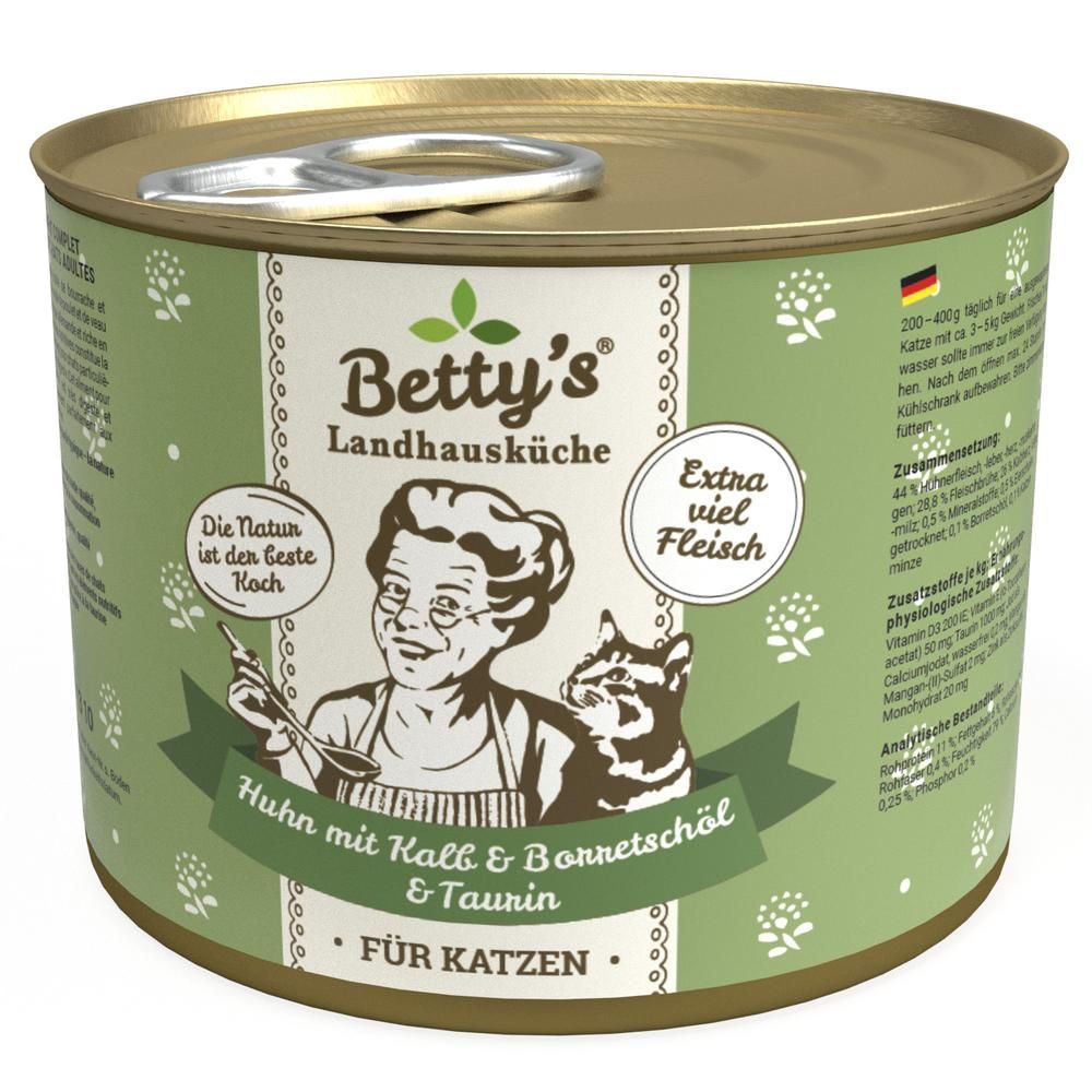 Bettys Landhausküche LHK Cat Huhn Kalb Borretschöl
