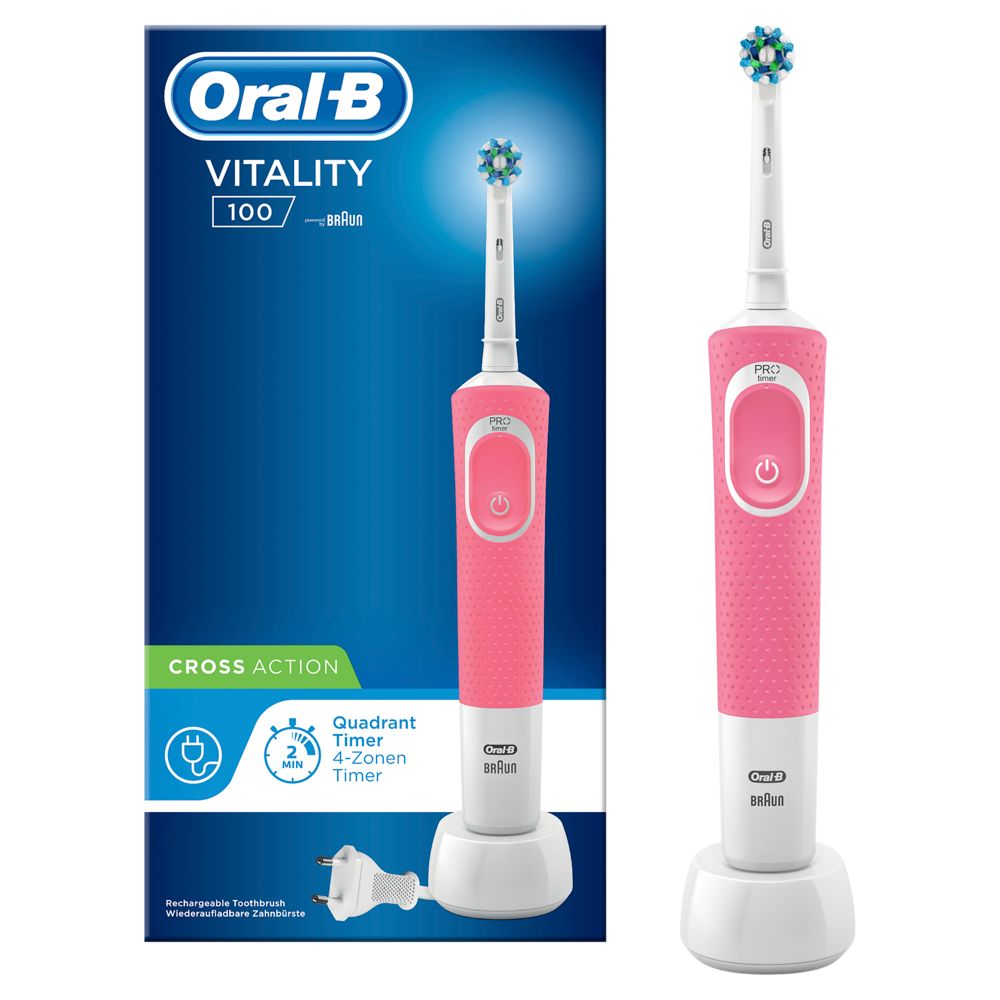 Oral-B - Elektrische Zahnbürste "Vitality 100 CrossAction" in Pink