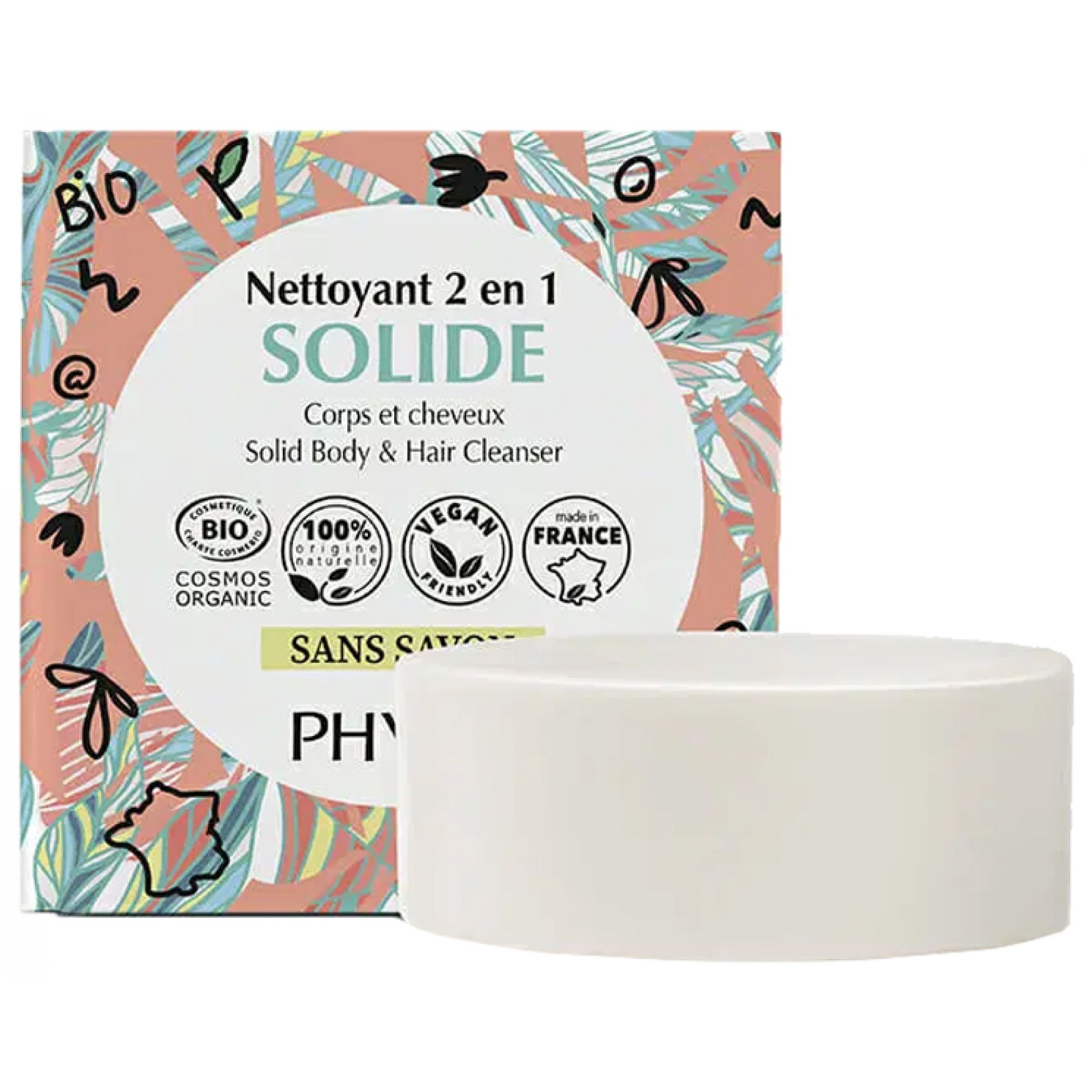 Phyt's 2in1 Festes Bio-Reinigungsmittel Für Körper und Haare 7,3x3,2x7,3 cm