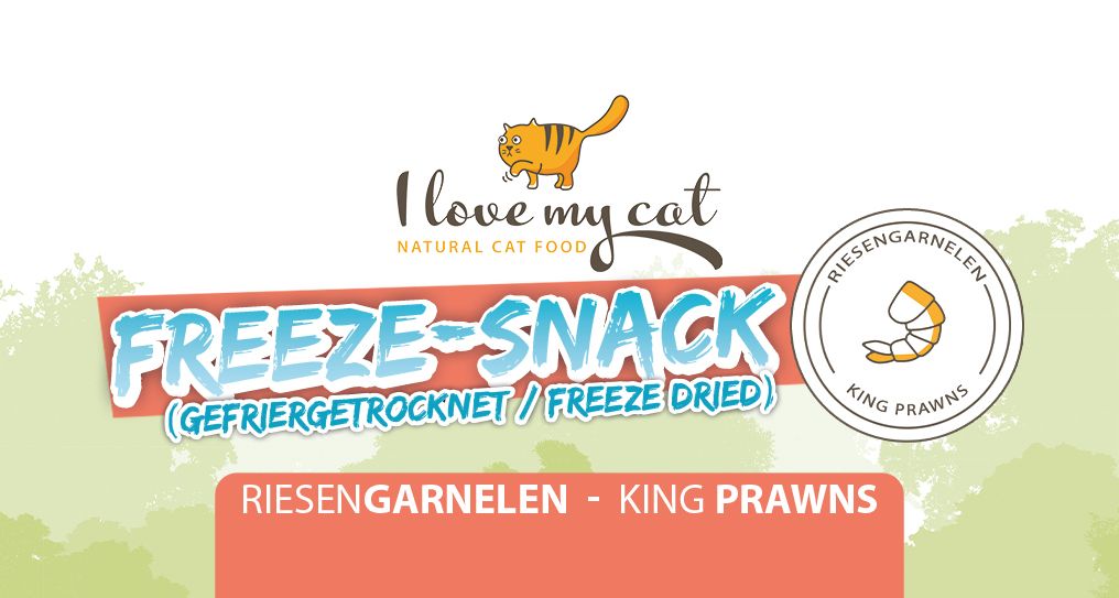 I love my cat Freeze-Snack für Katzen - Riesengarnelen (gefriergetrocknet)