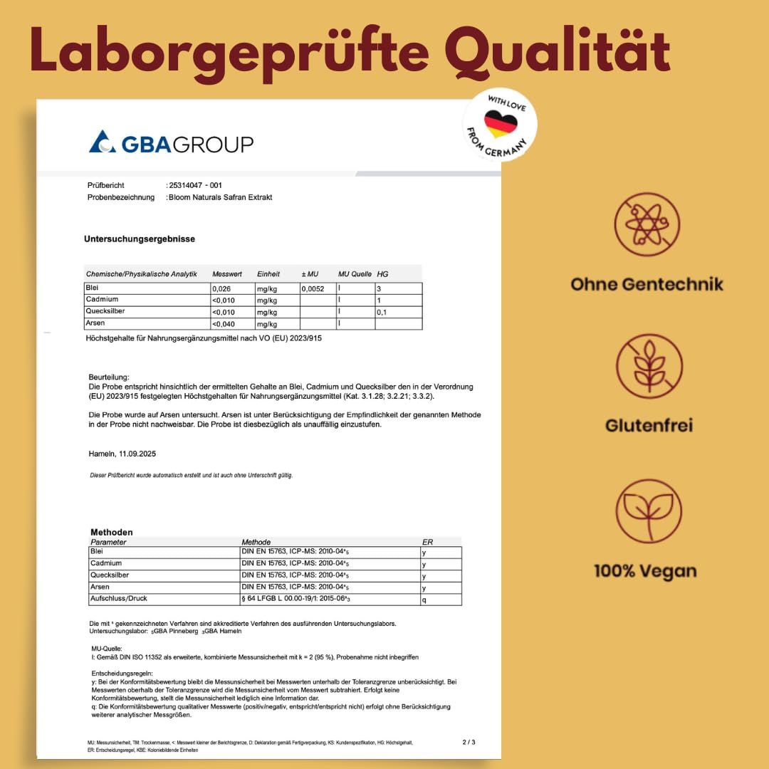 Bloom Naturals Safran Extrakt Tabletten