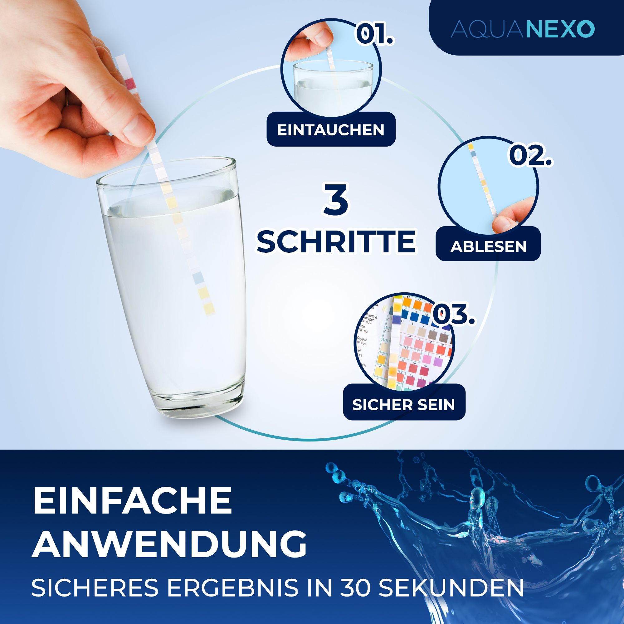 Aquanexo Trinkwasser Teststreifen  125 st. - 16 Werte messbar