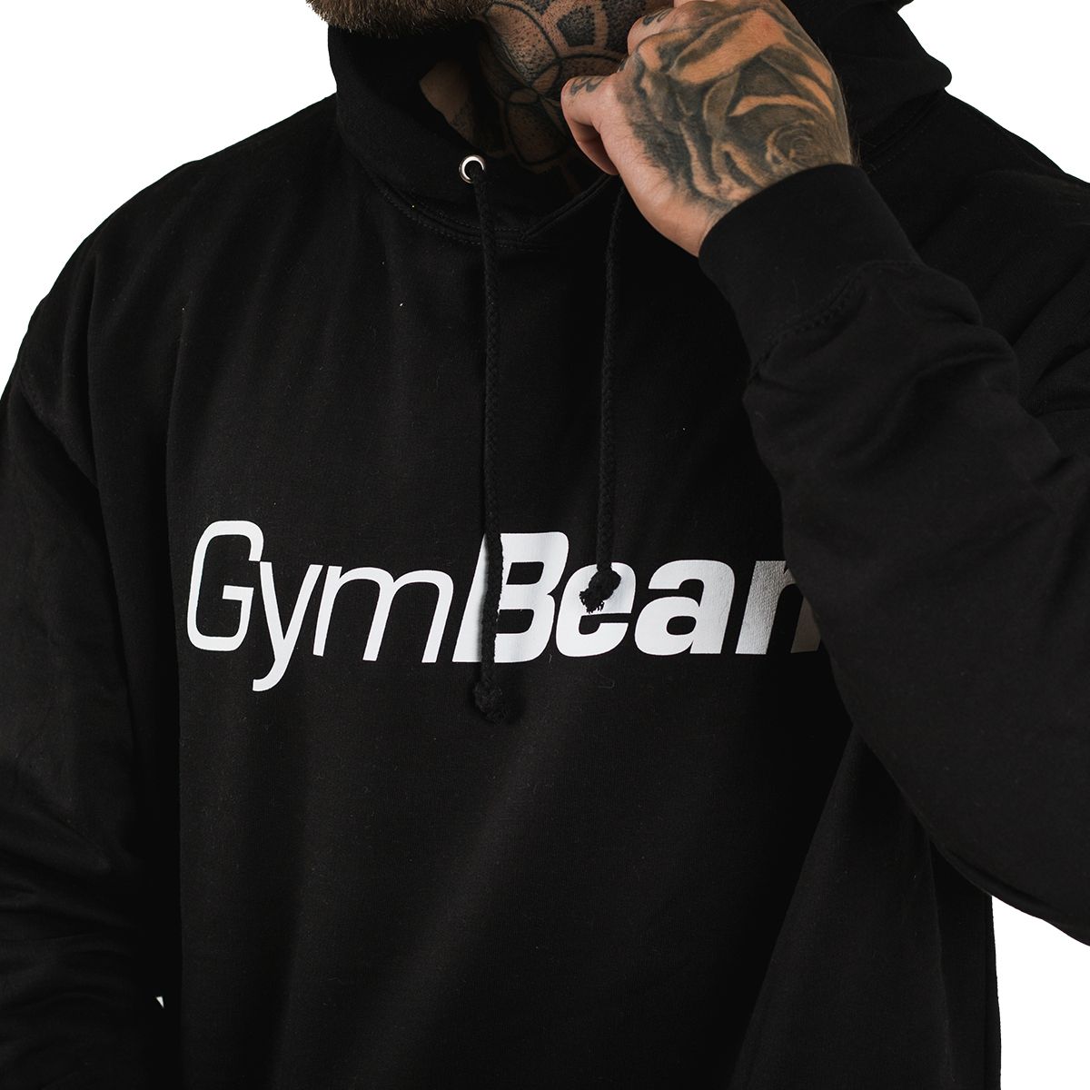 GymBeam Herren Hoodie PRO mit Kapuze und regulärer Passform in Schwarz