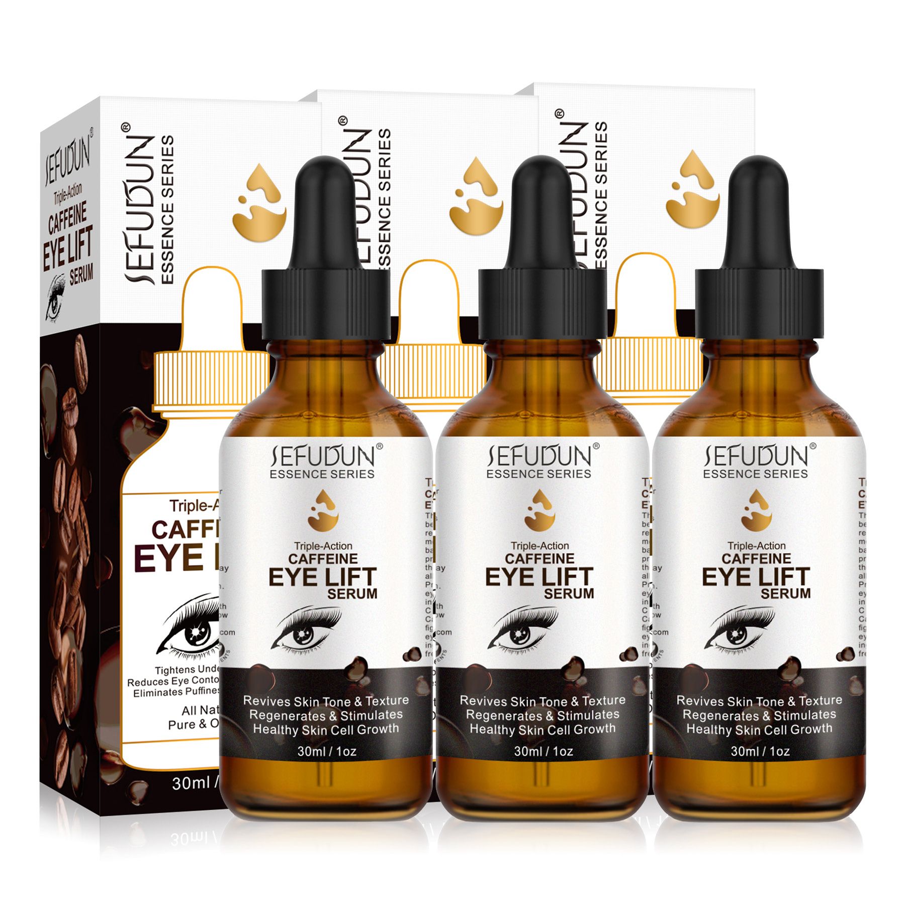 ALIVER Augenserum mit Koffein Kollagen Hyaluronic Acid