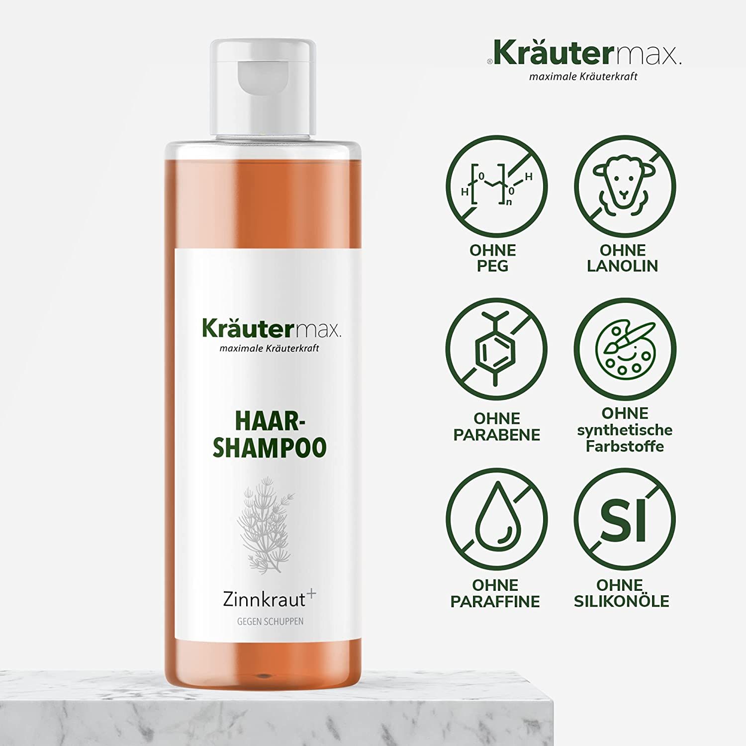 Kräutermax Haarshampoo Zinnkraut plus. 250 ml Shampoo