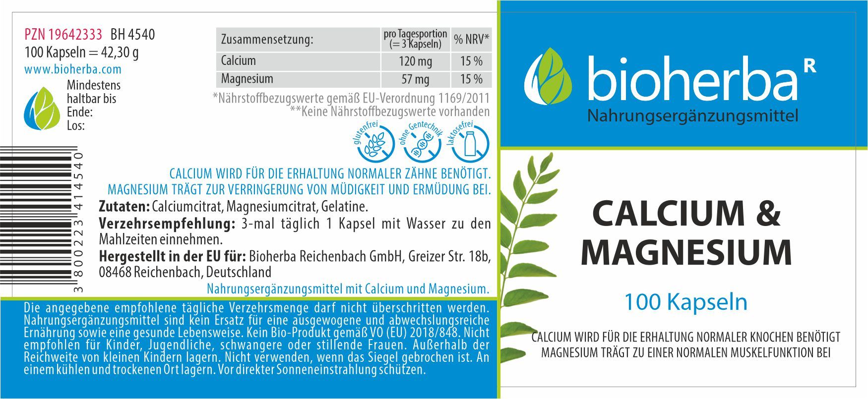 Calcium & Magnesium 100 Kapseln PZN 19642333
